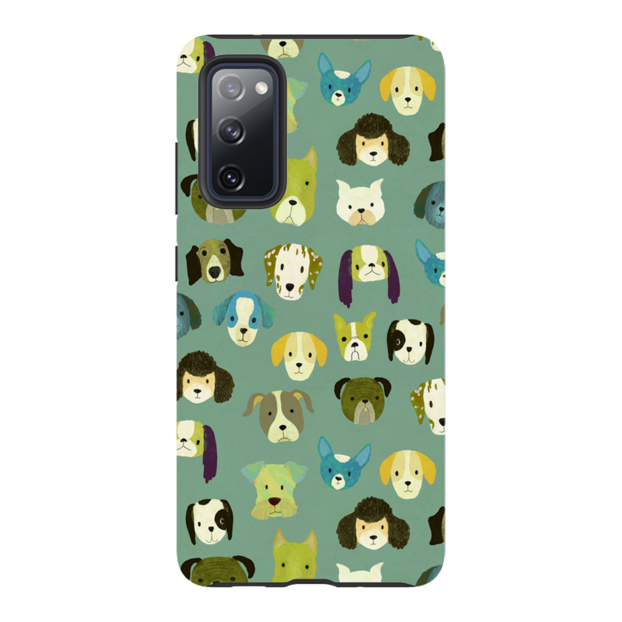 Samsung Tough Case - Dog Heads Green By Katherine Quinn