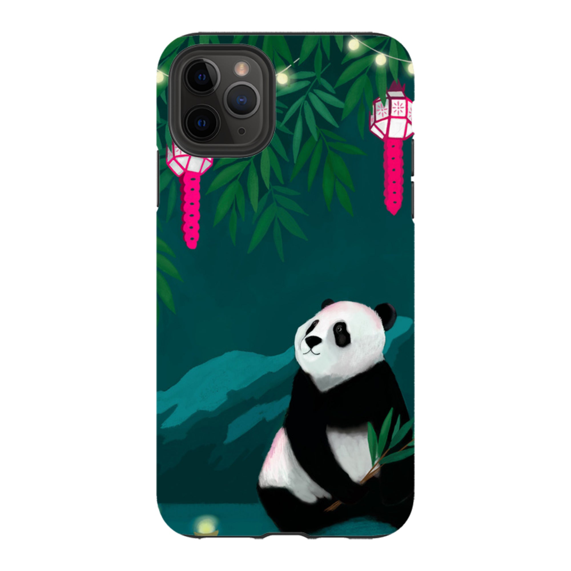 iPhone Tough Case - Panda And Lanterns By Bex Parkin