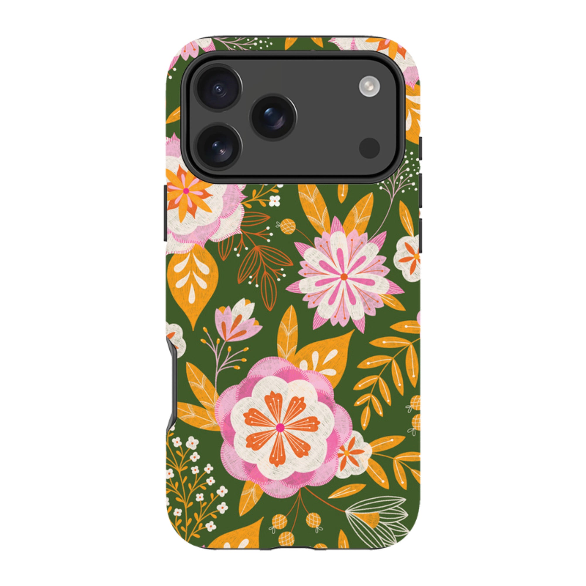 iPhone Tough Case - Big Bold Blooms Green By Jenny Zemanek