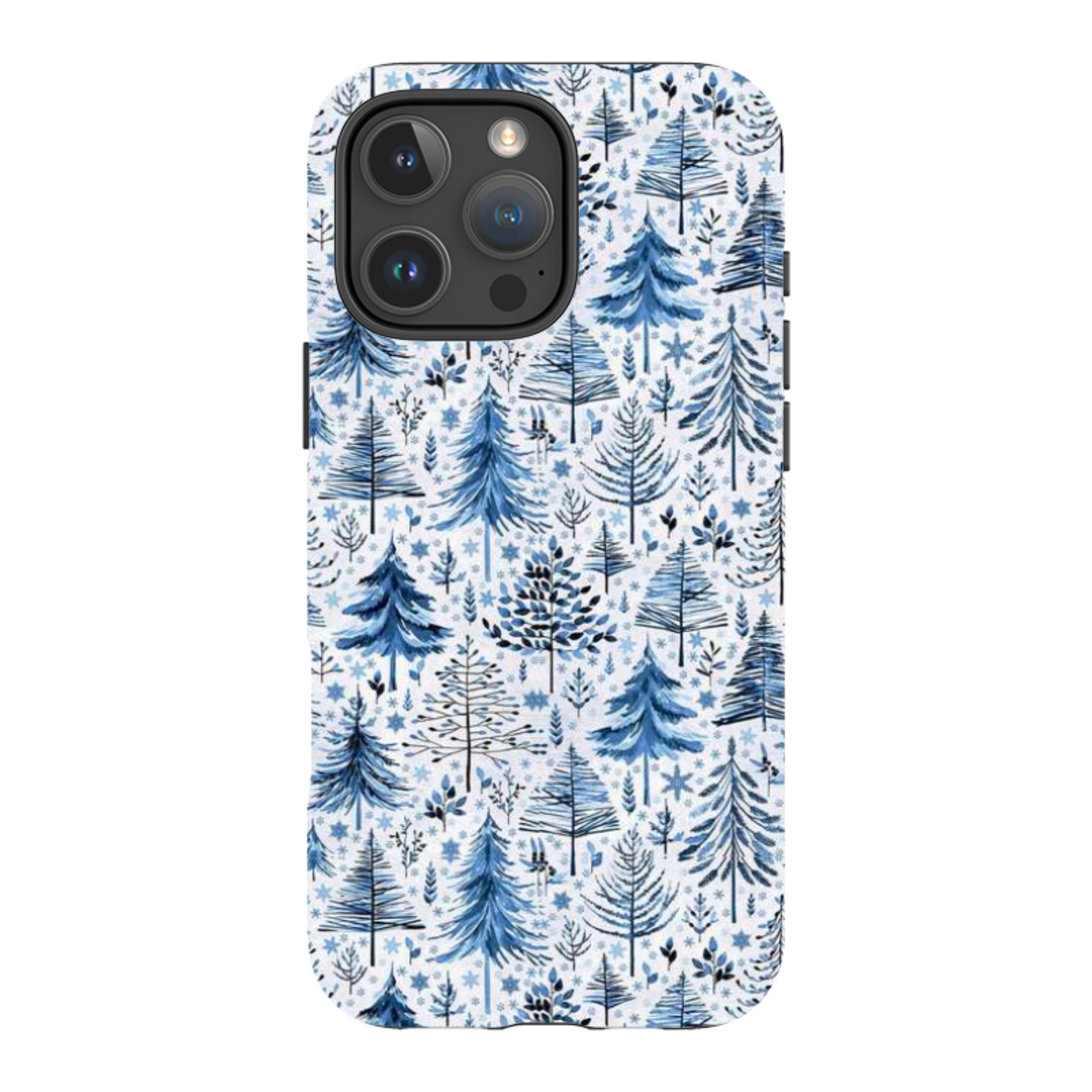 iPhone Tough Case - Blue Xmas Trees By Elisabeth Haager
