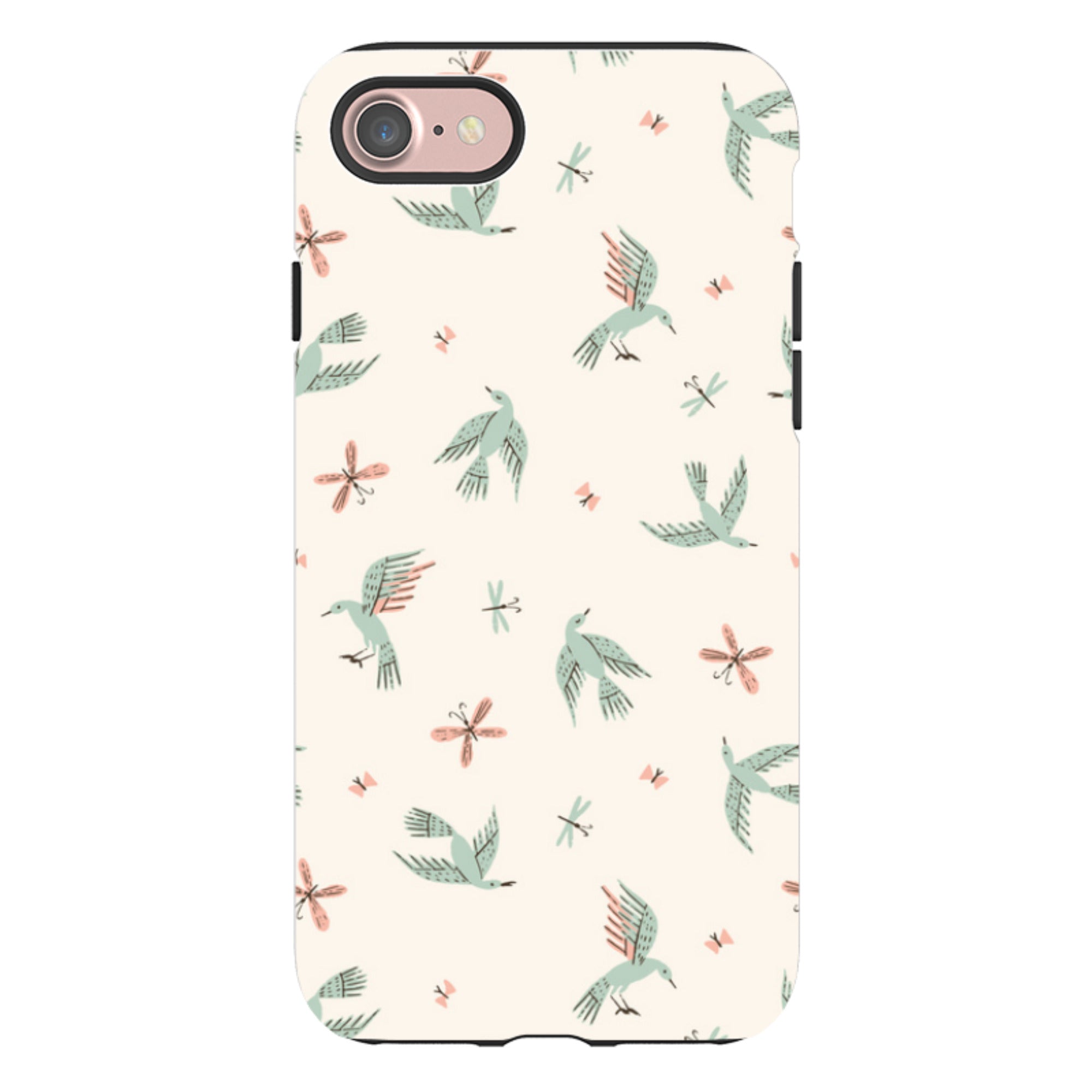 iPhone Tough Case - Birds And Butterflies Cream By Meghann Rader