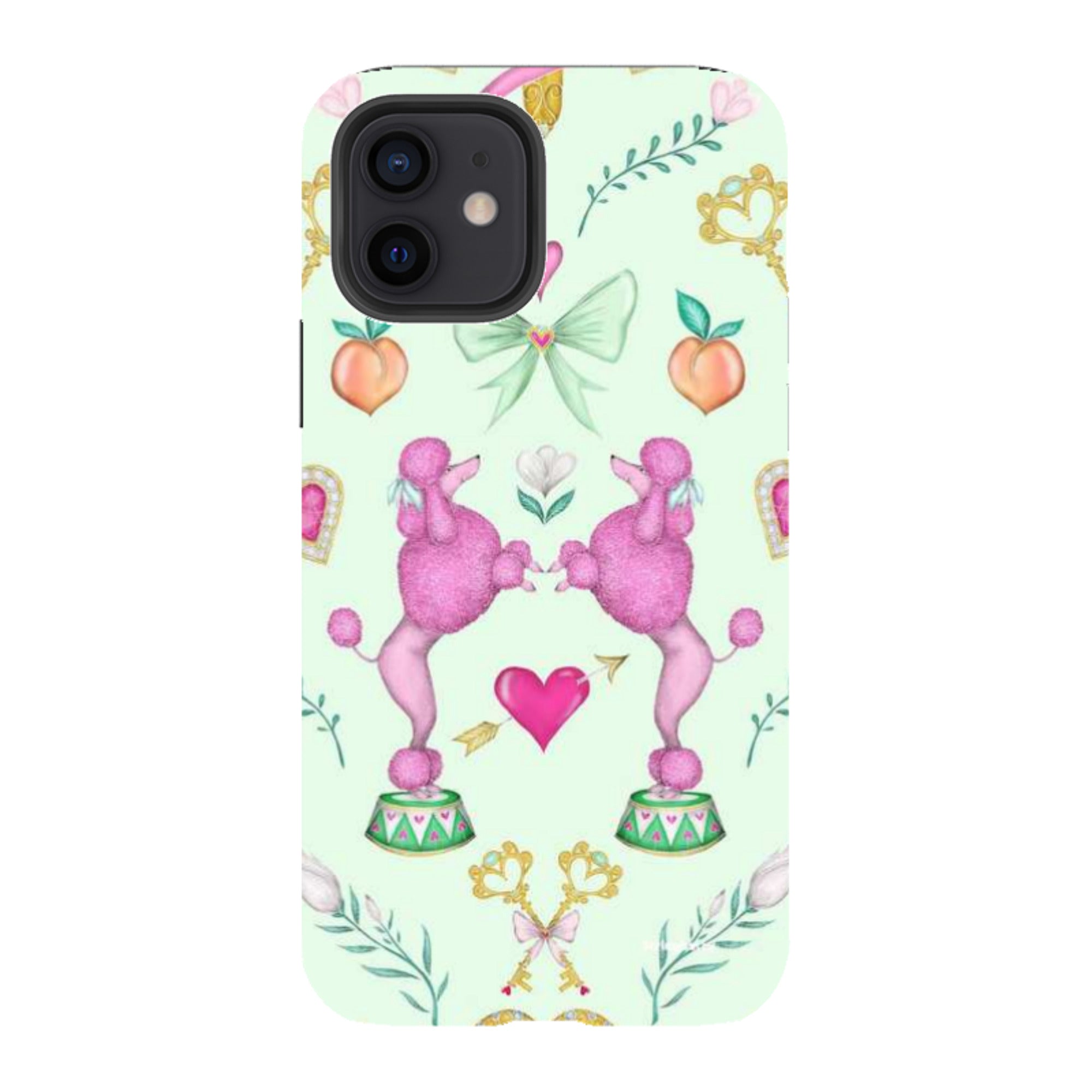 iPhone Tough Case - Pink Poodle Parlour Mint By Catherine Rowe