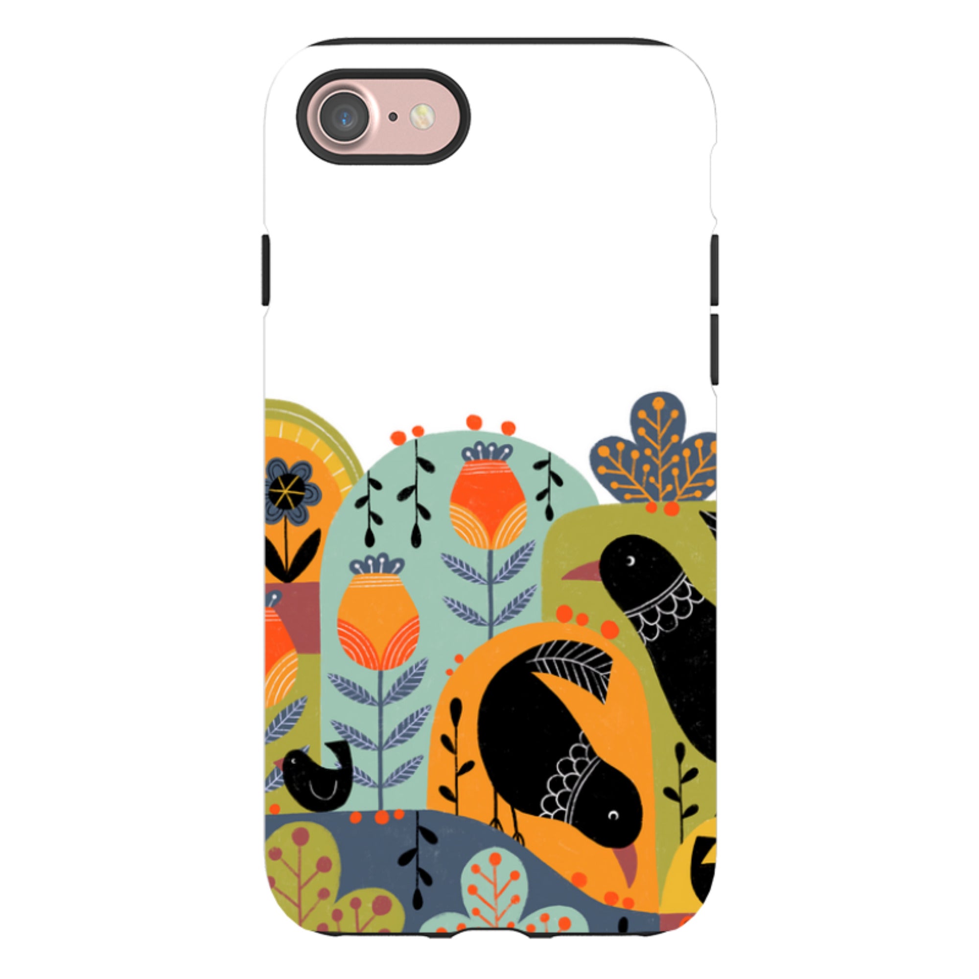 iPhone Tough Case - Folky Birds IV By Suzy Taylor