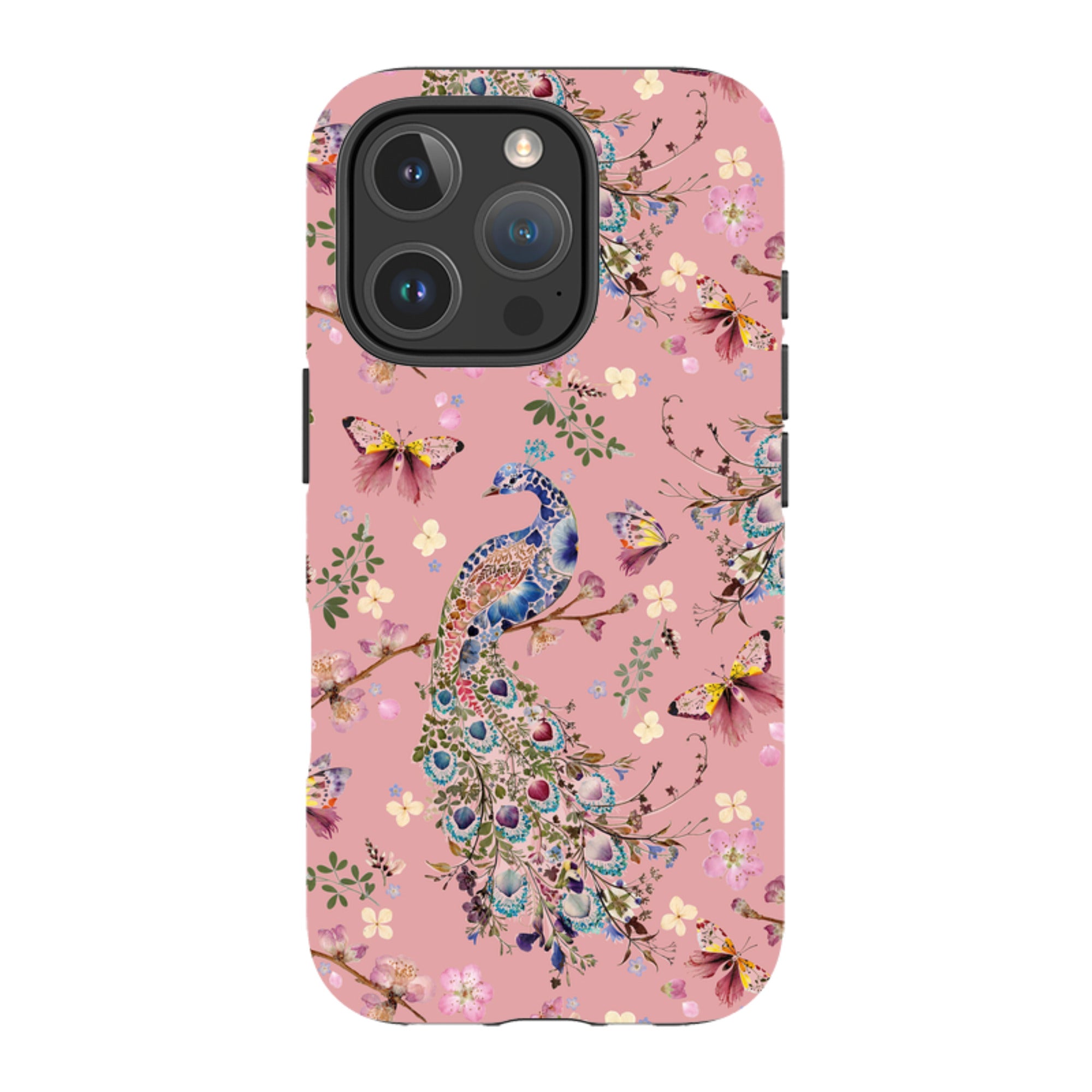 iPhone Tough Case - Peacock and Cherry Blossoms Lupine By Helen Ahpornsiri