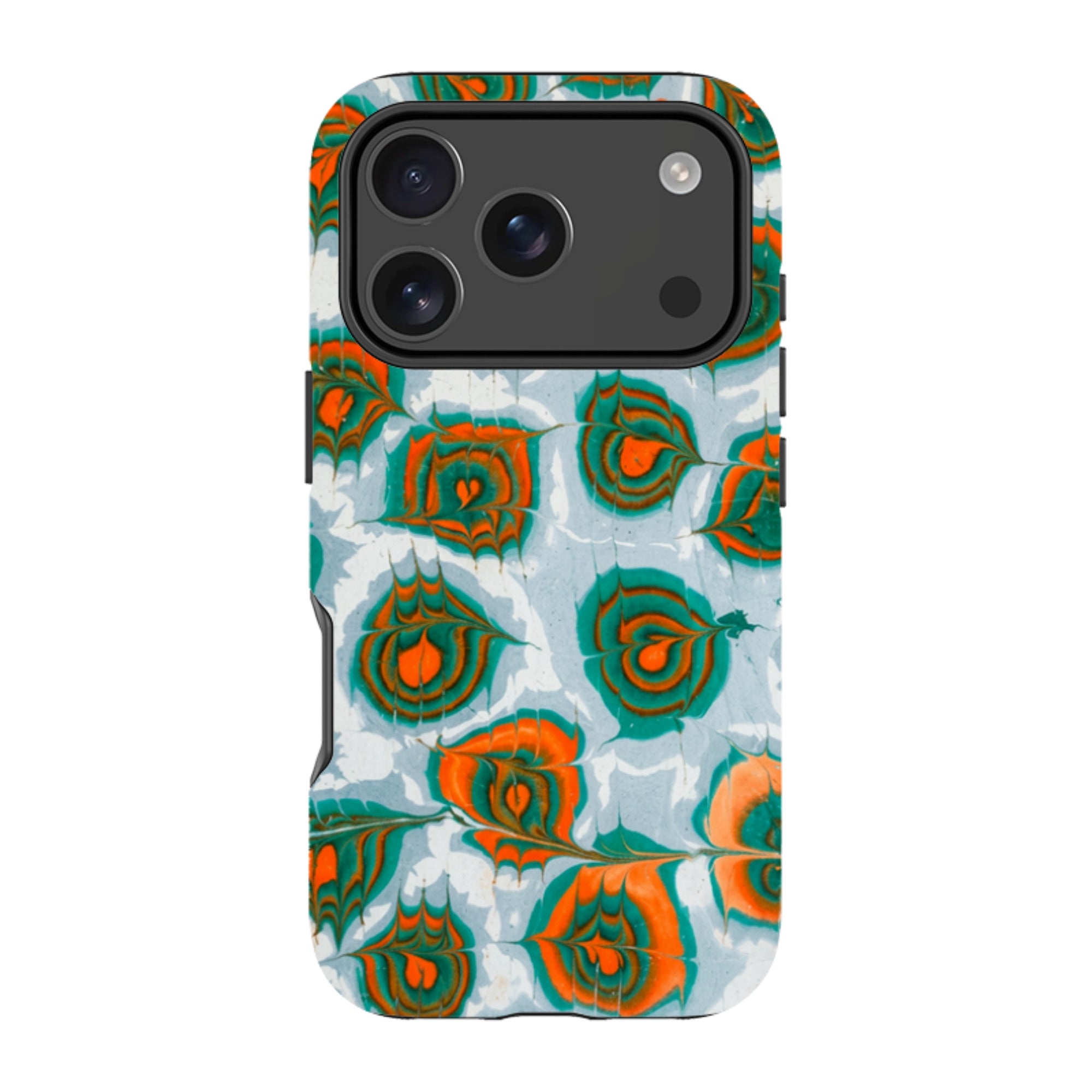 iPhone Tough Case - Teal & Orange Marble