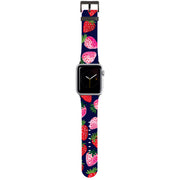 Strawberry Scatter Navy Apple Watch Strap By Emma Frances Grant