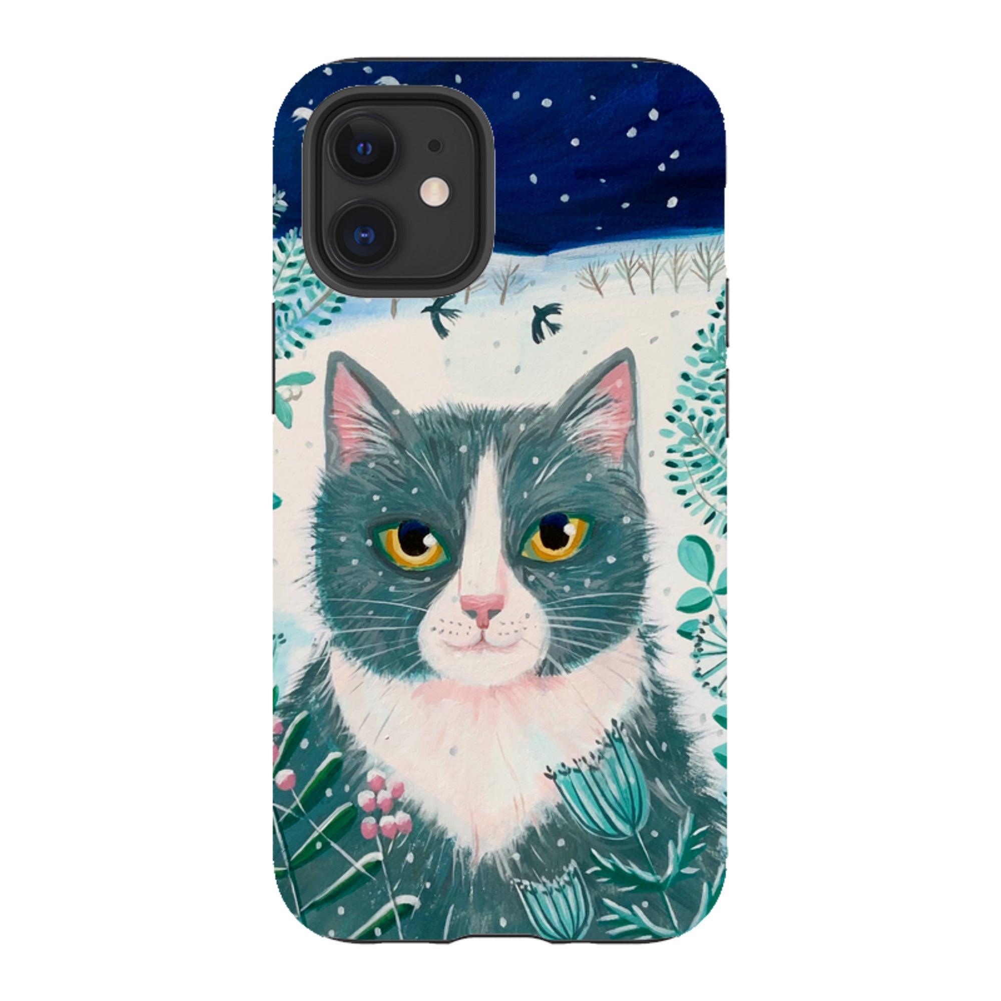 iPhone Tough Case - Xmas Cat By Mary Stubberfield