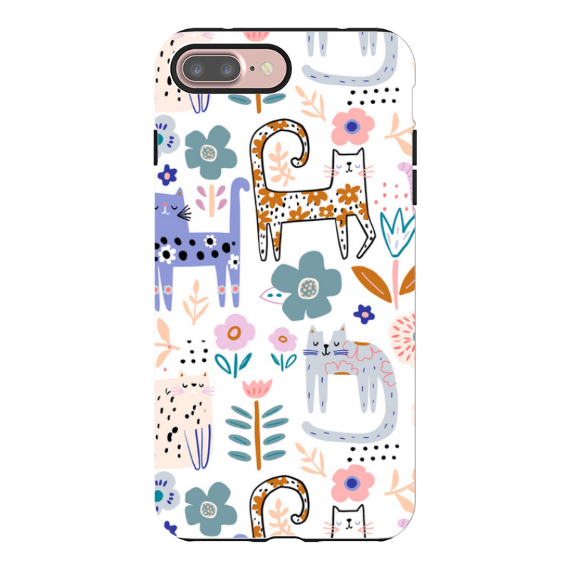 iPhone Tough Case - Floral Cats