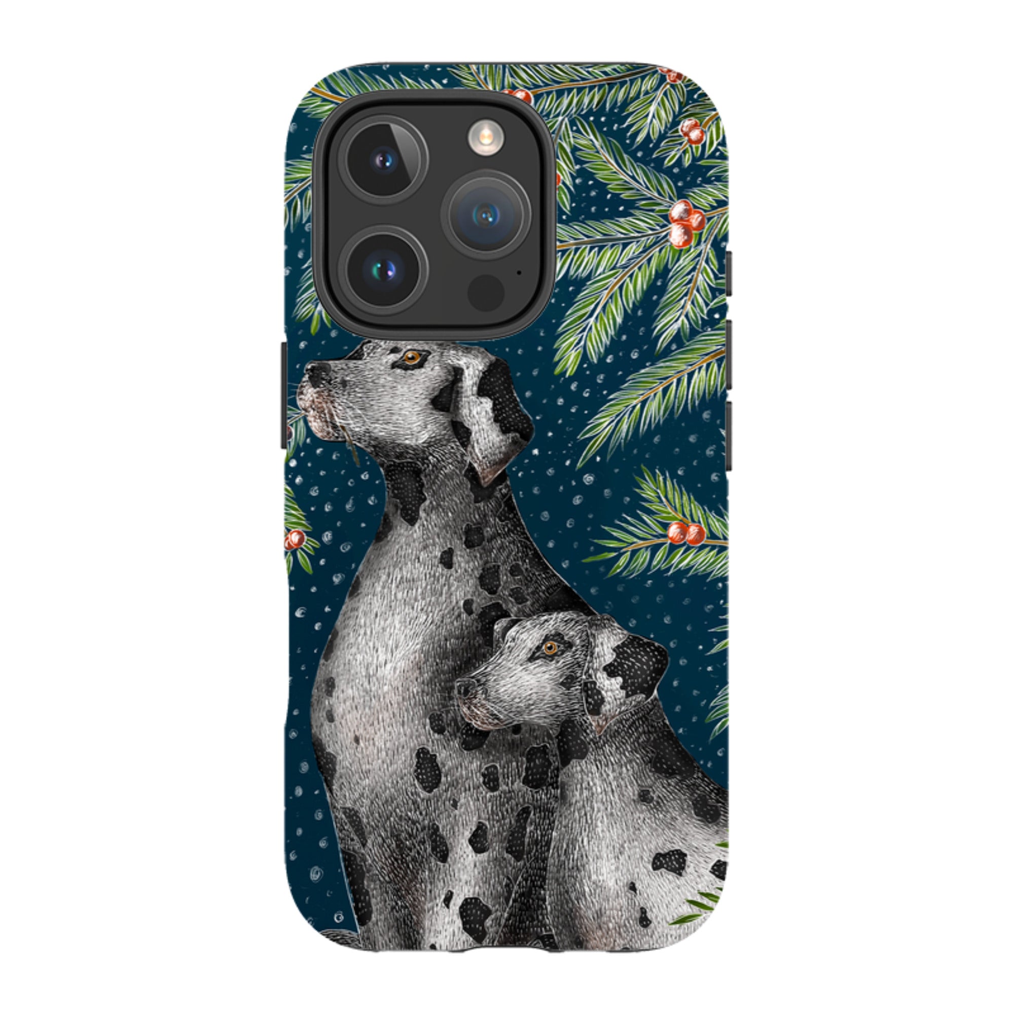 iPhone Tough Case - Christmas Dalmatians By Catherine Rowe