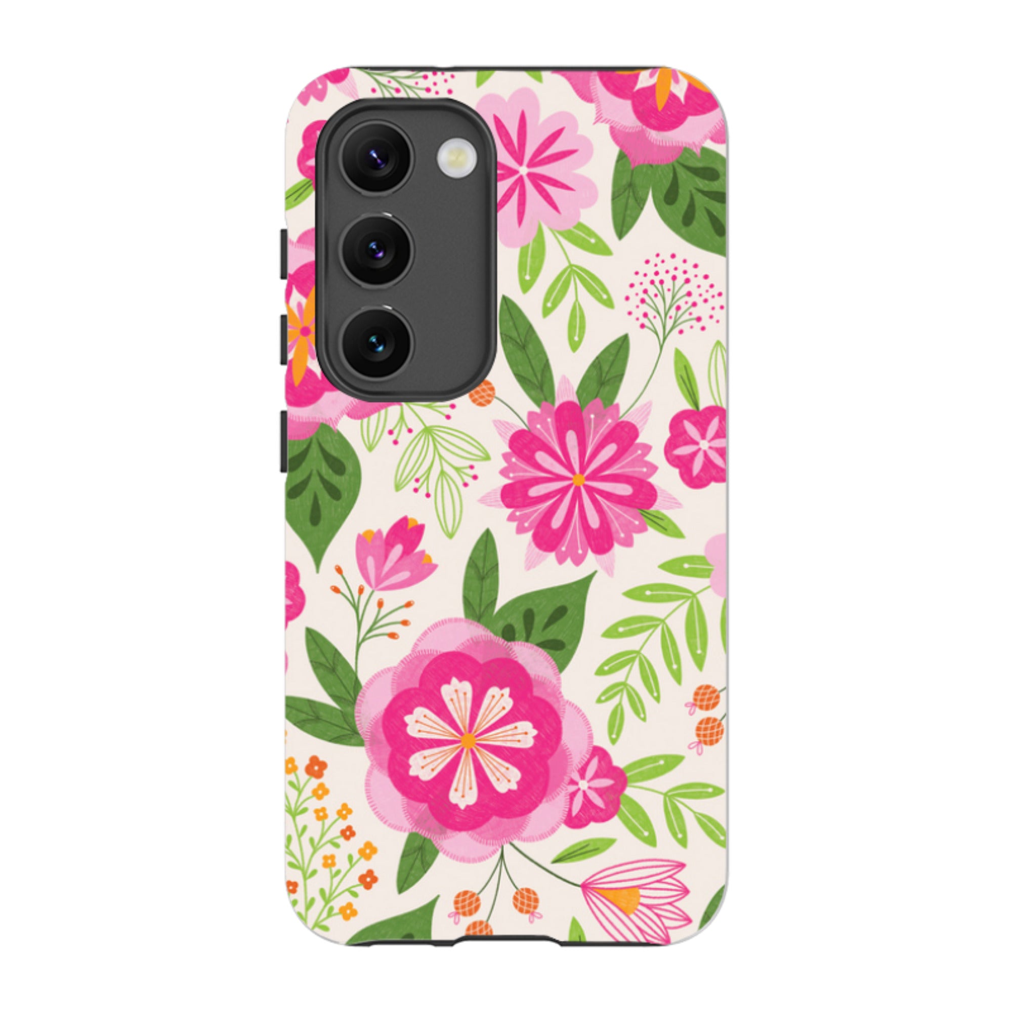Samsung Tough Case - Big Bold Blooms Ivory By Jenny Zemanek