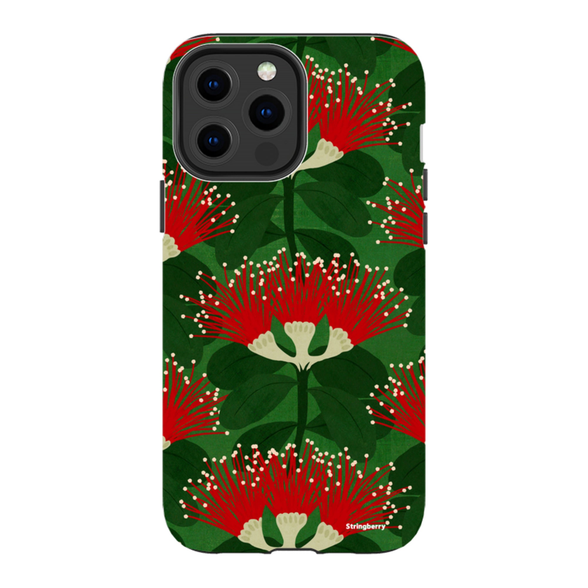 iPhone Tough Case - Pohutukawa Green And Red By Katherine Quinn