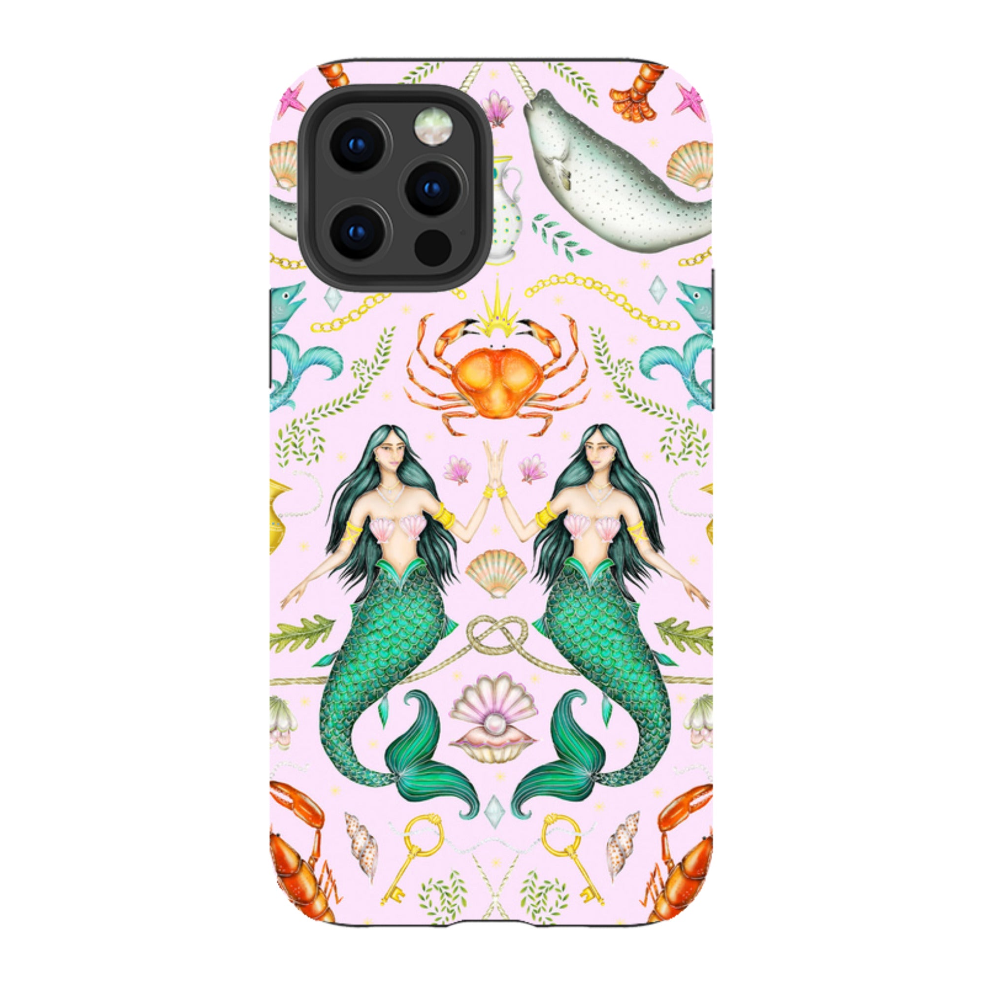 iPhone Tough Case - Tritons Treasure Pink By Catherine Rowe