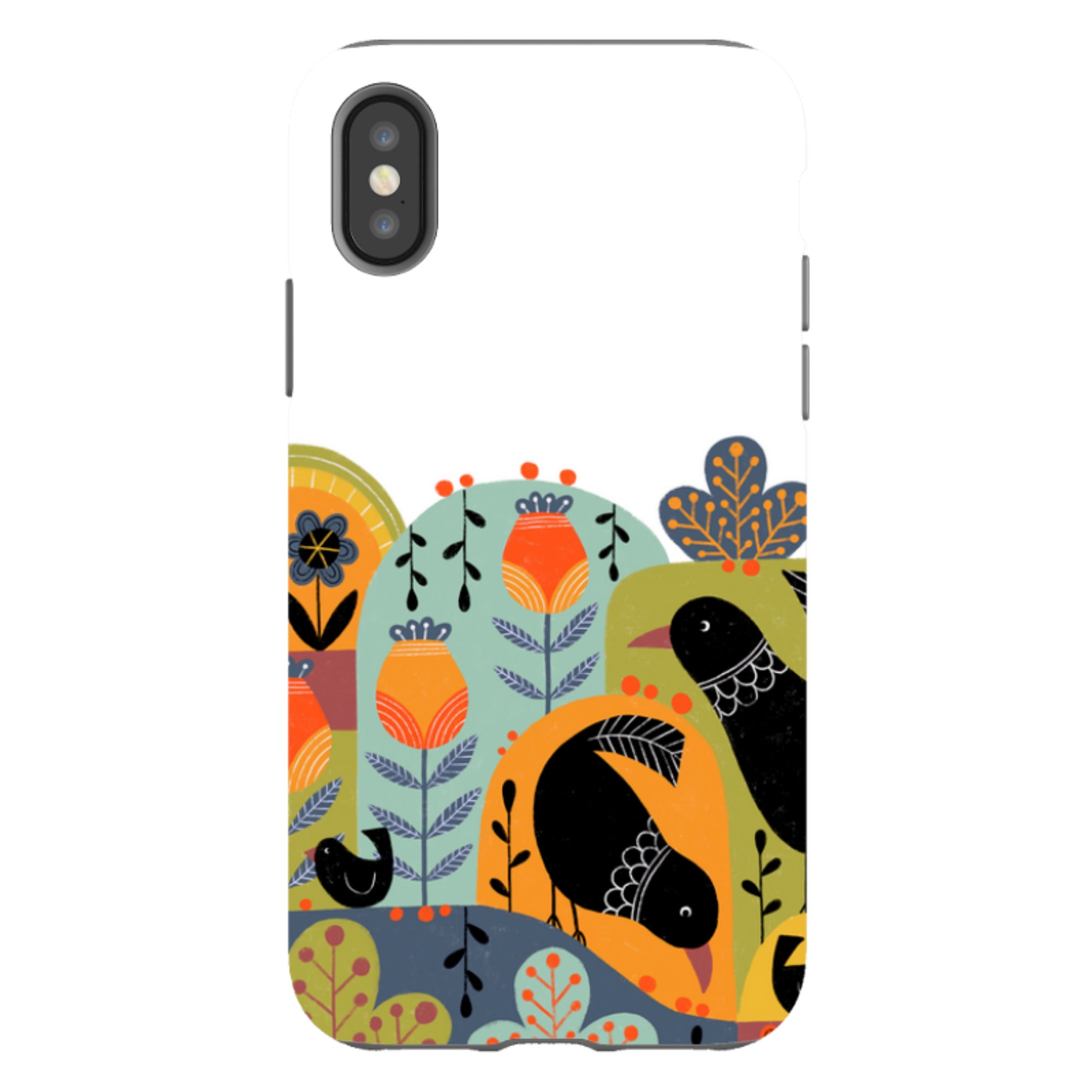 iPhone Tough Case - Folky Birds IV By Suzy Taylor