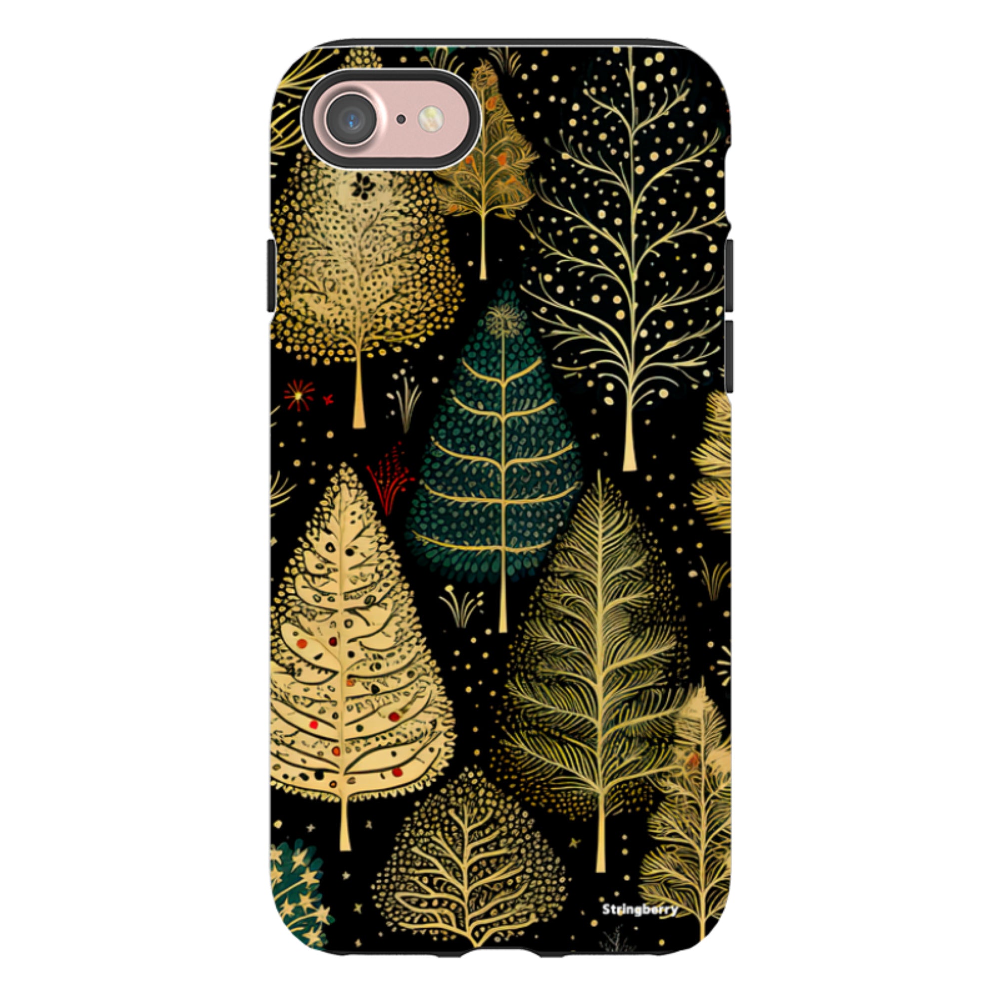 iPhone Tough Case - Golden Xmas Trees