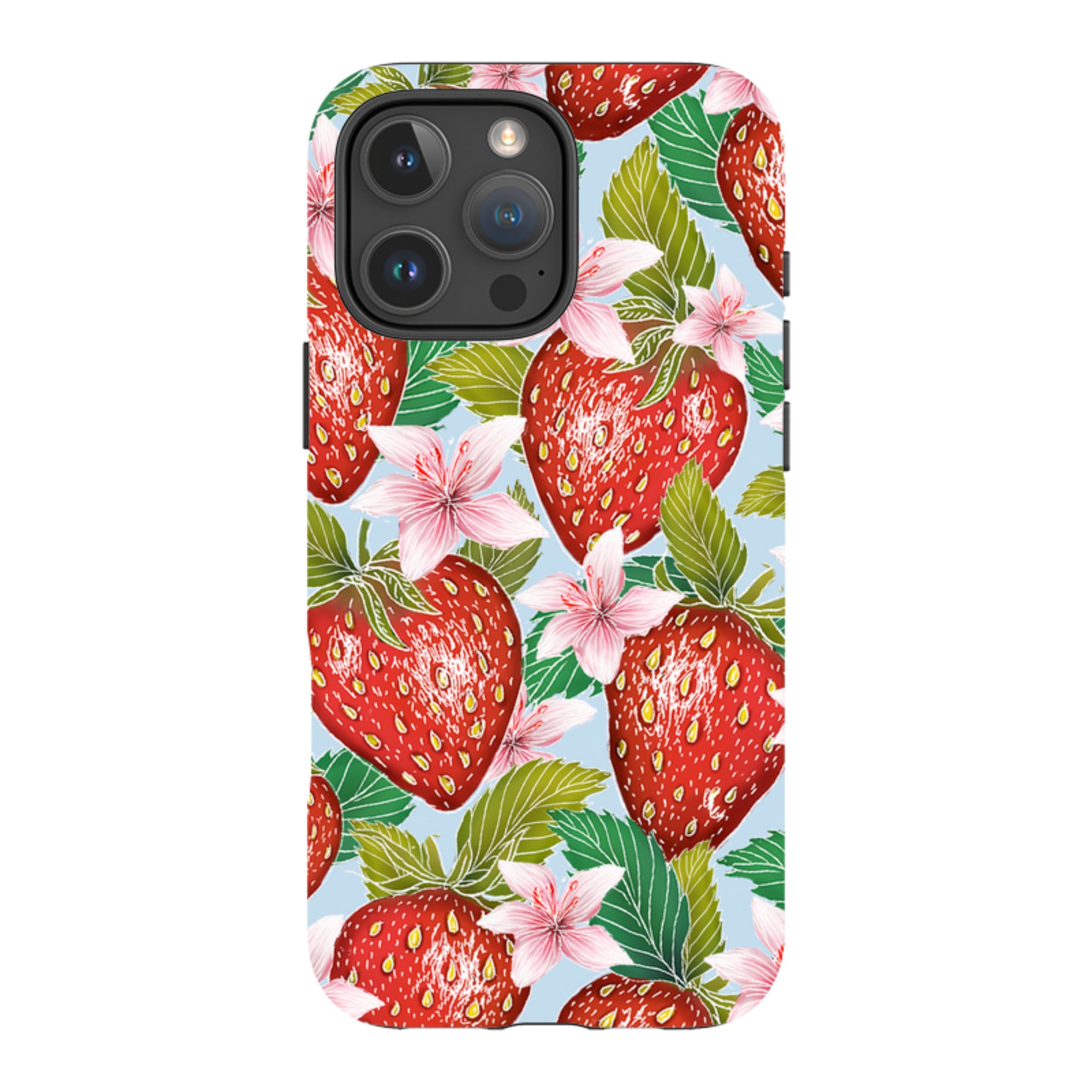 iPhone Tough Case - Blue Strawberries By Catherine Rowe