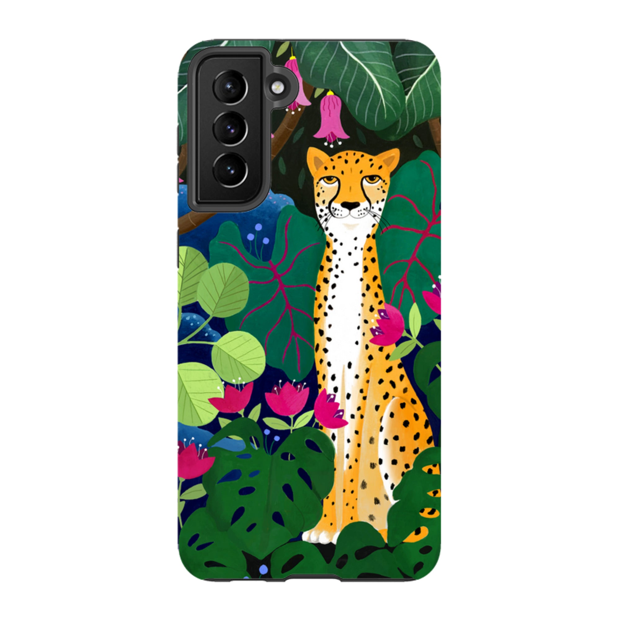 Samsung Tough Case - Cheetah And Monstera By Bex Parkin