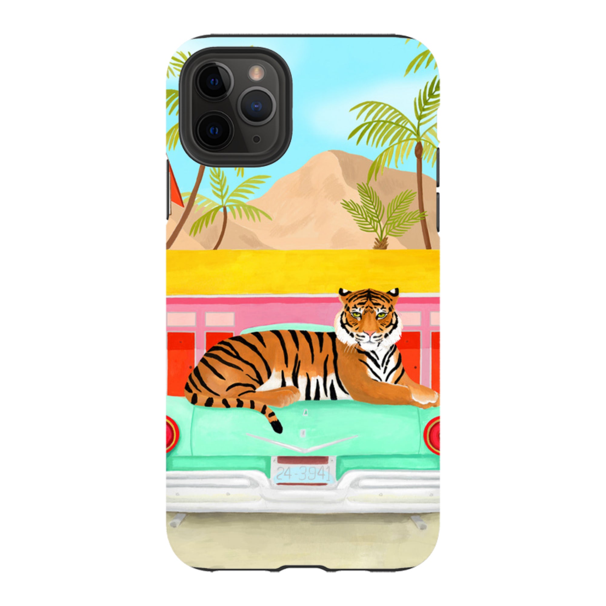 iPhone Tough Case - Palm Motel Tiger By Bex Parkin