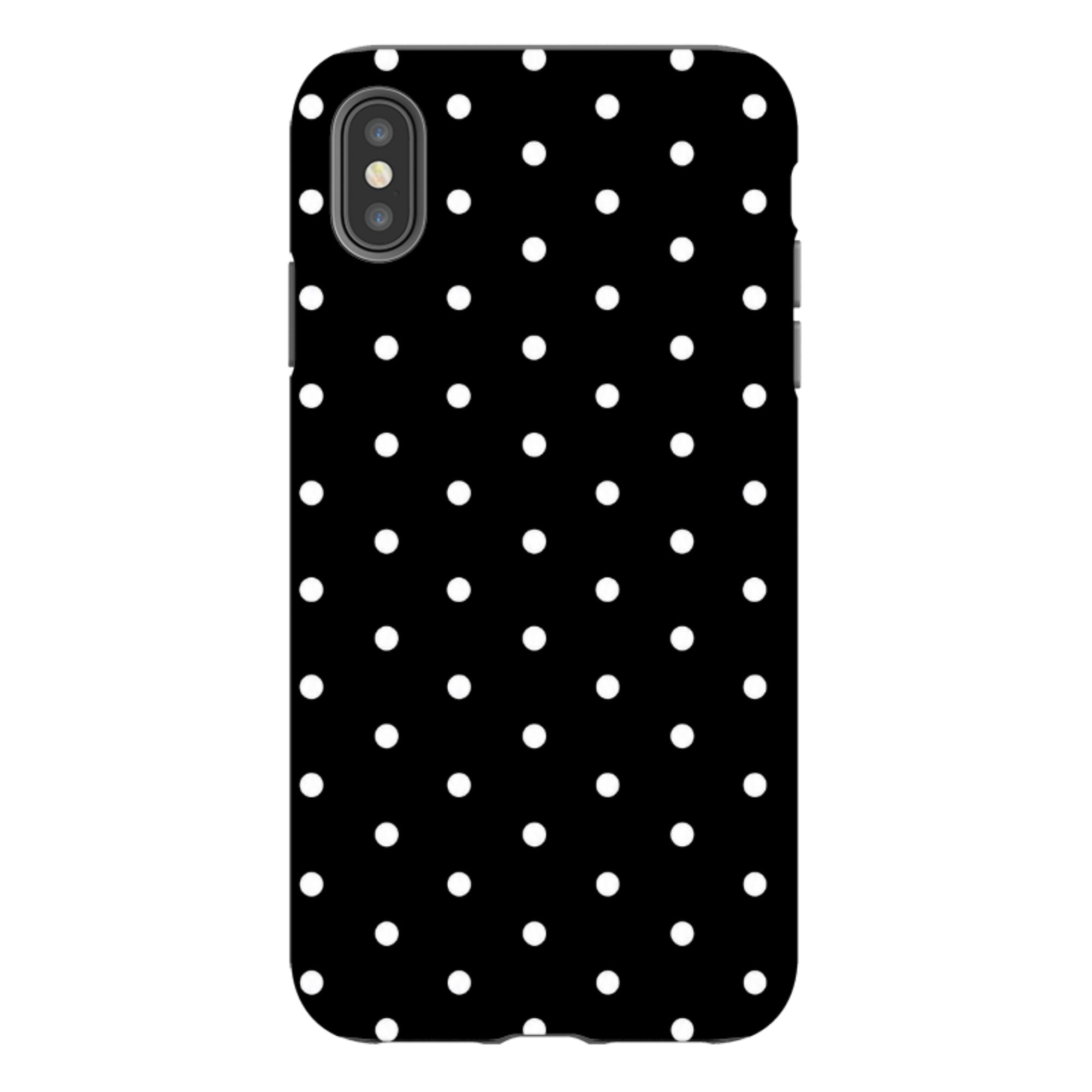 iPhone Tough Case - Black & White Polka Dot