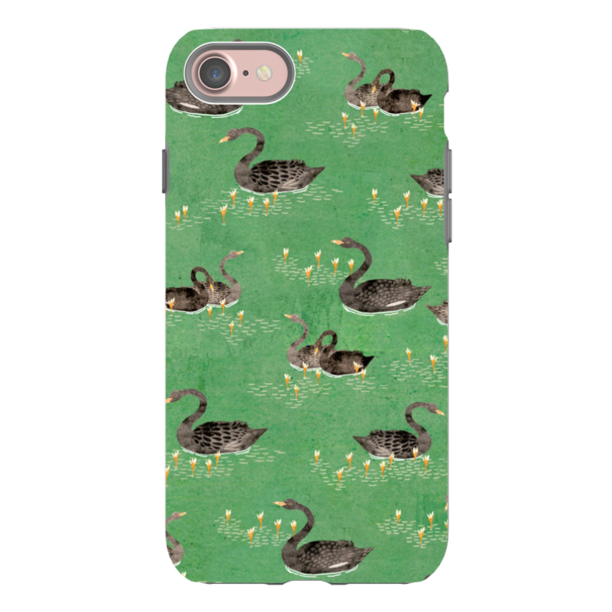 iPhone Tough Case - Swans Green By Katherine Quinn