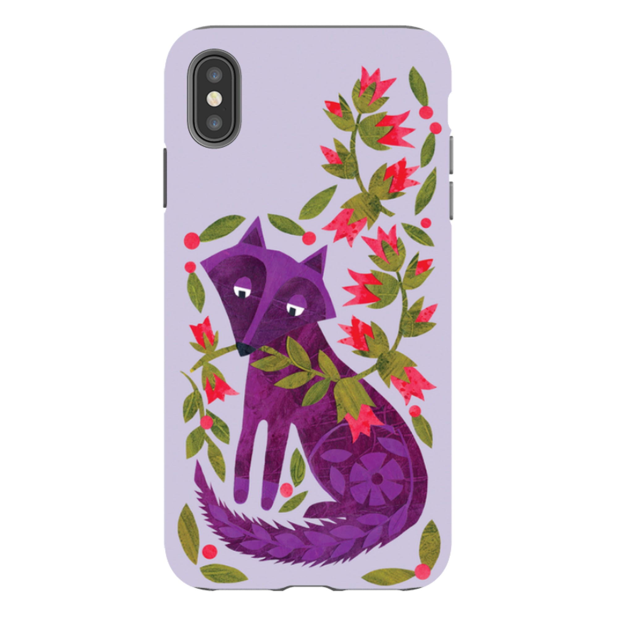 iPhone Tough Case - Purple Foxie By Tracey English
