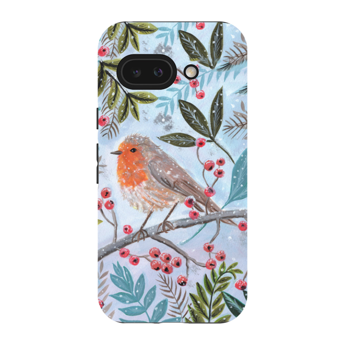 Google Tough Case - Robin With Berries By Mary Stubberfield