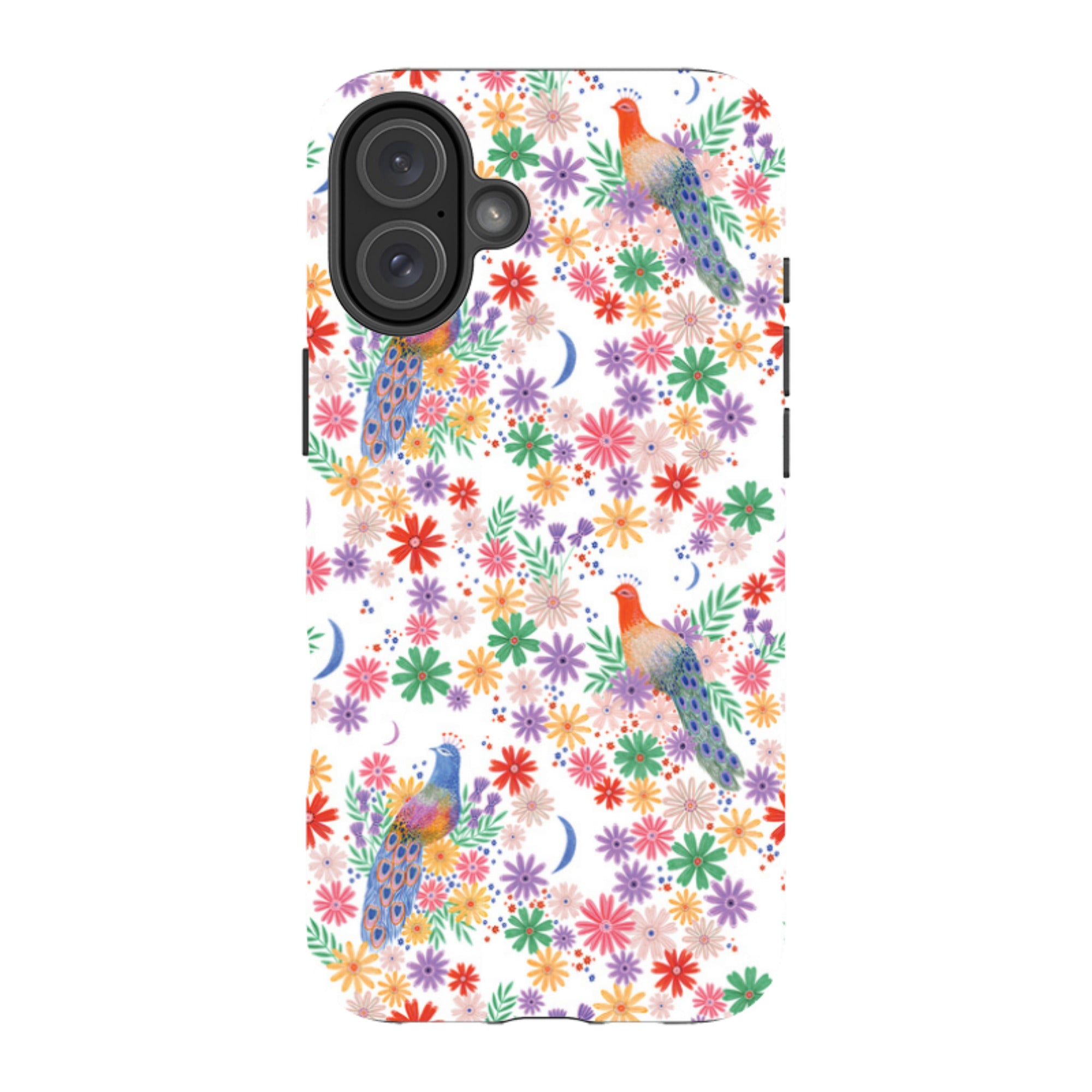 iPhone Tough Case - Peacock Pattern White By Lee Foster Wilson