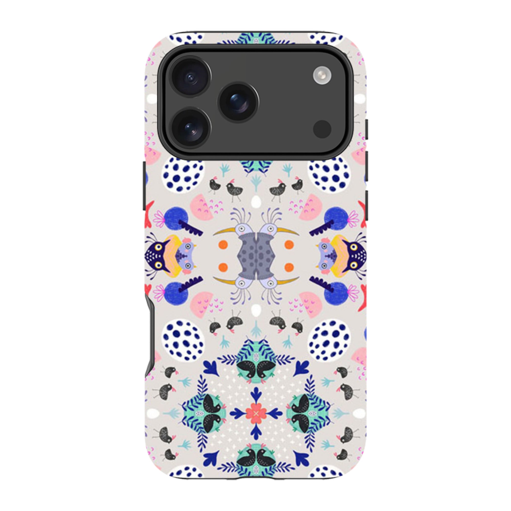 iPhone Tough Case - Crazy Bird Pattern By Mia Underwood