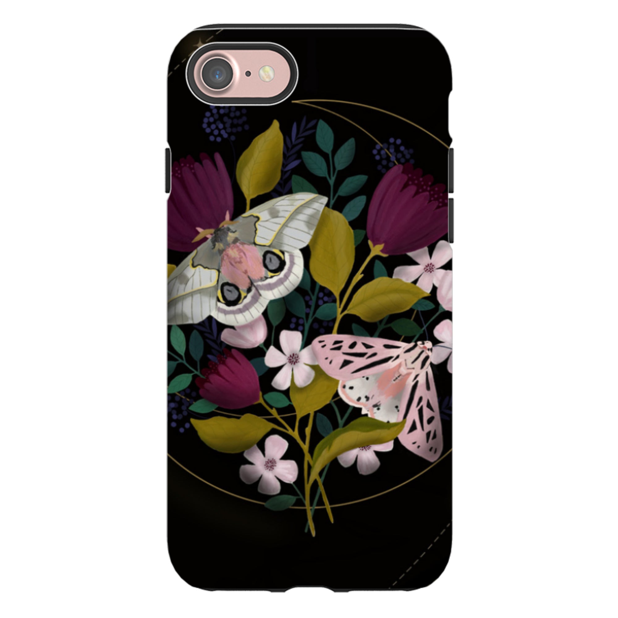 iPhone Tough Case - Moon Moths By Bex Parkin