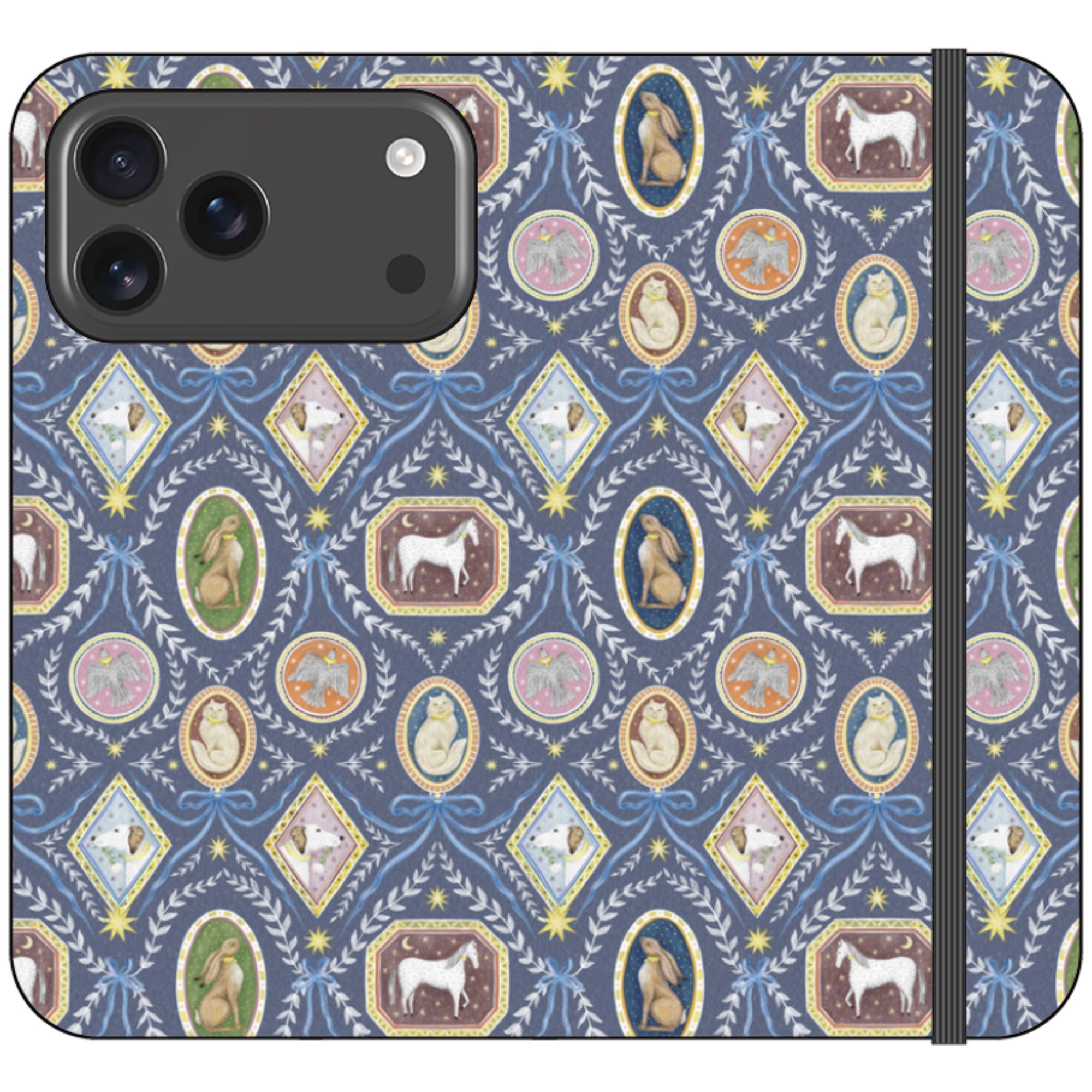 Charleston Dusk Blue Wallet Case By Catherine Rowe