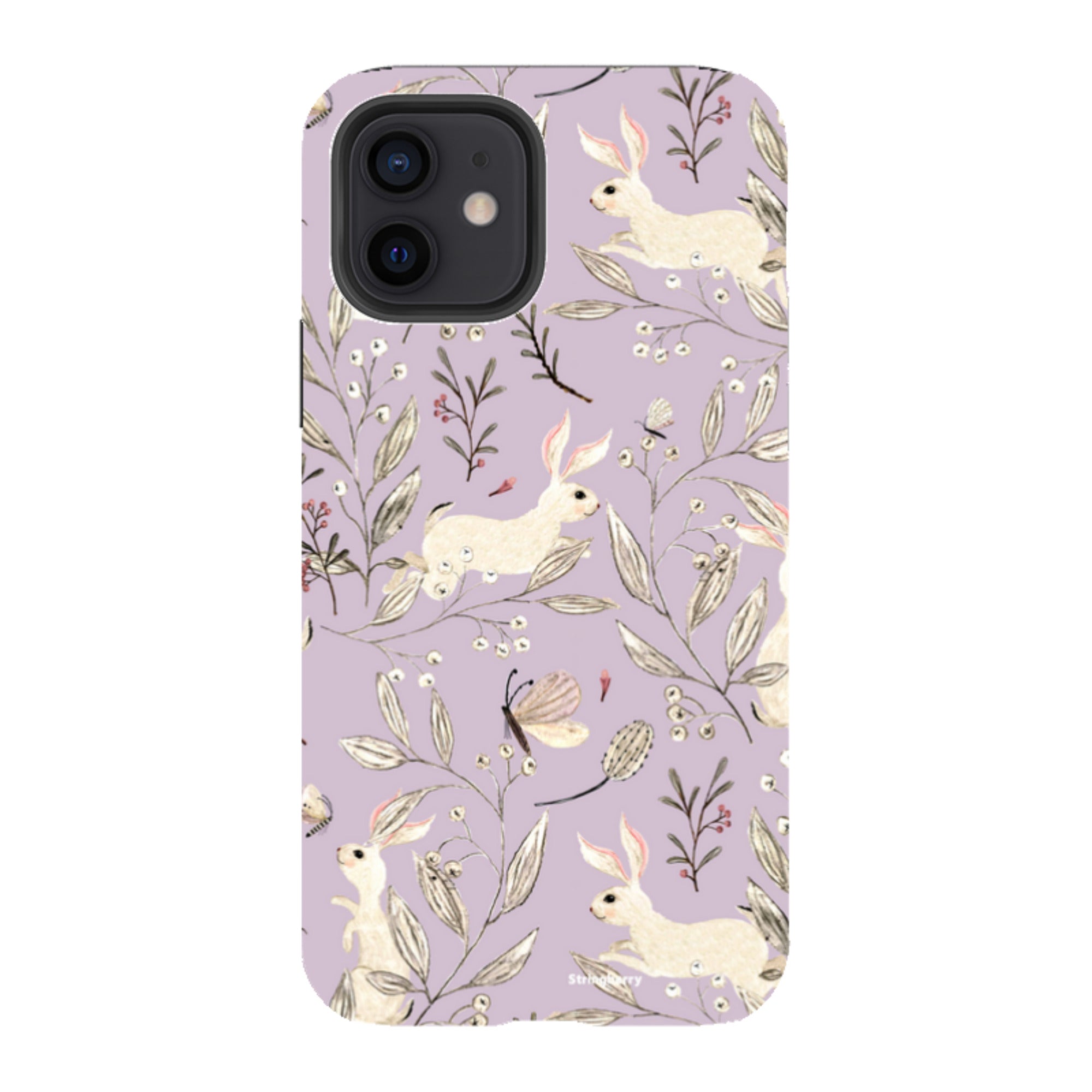 iPhone Tough Case - Bunnies Mauve By Katherine Quinn