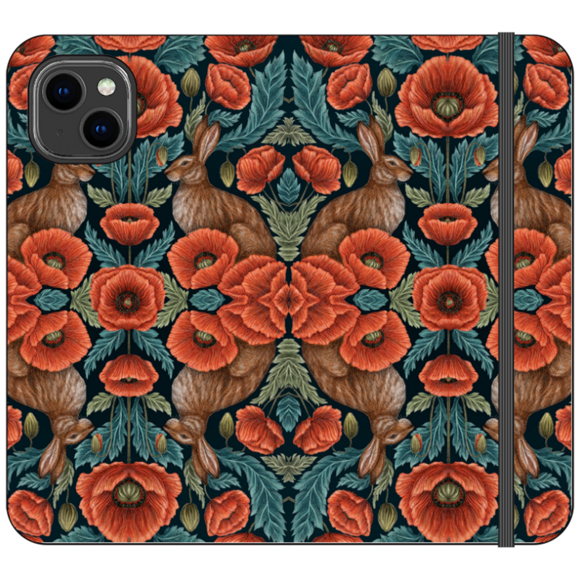 Poppy Red Wallet Case By Catherine Rowe
