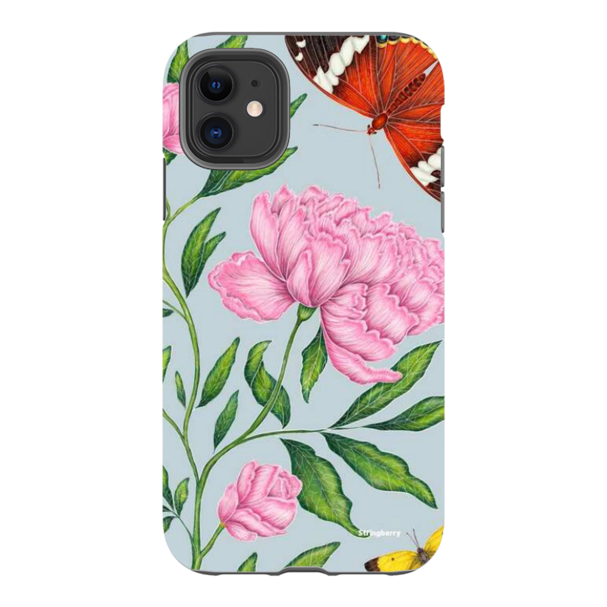 iPhone Tough Case - Butterflies And Peonies By Catherine Rowe