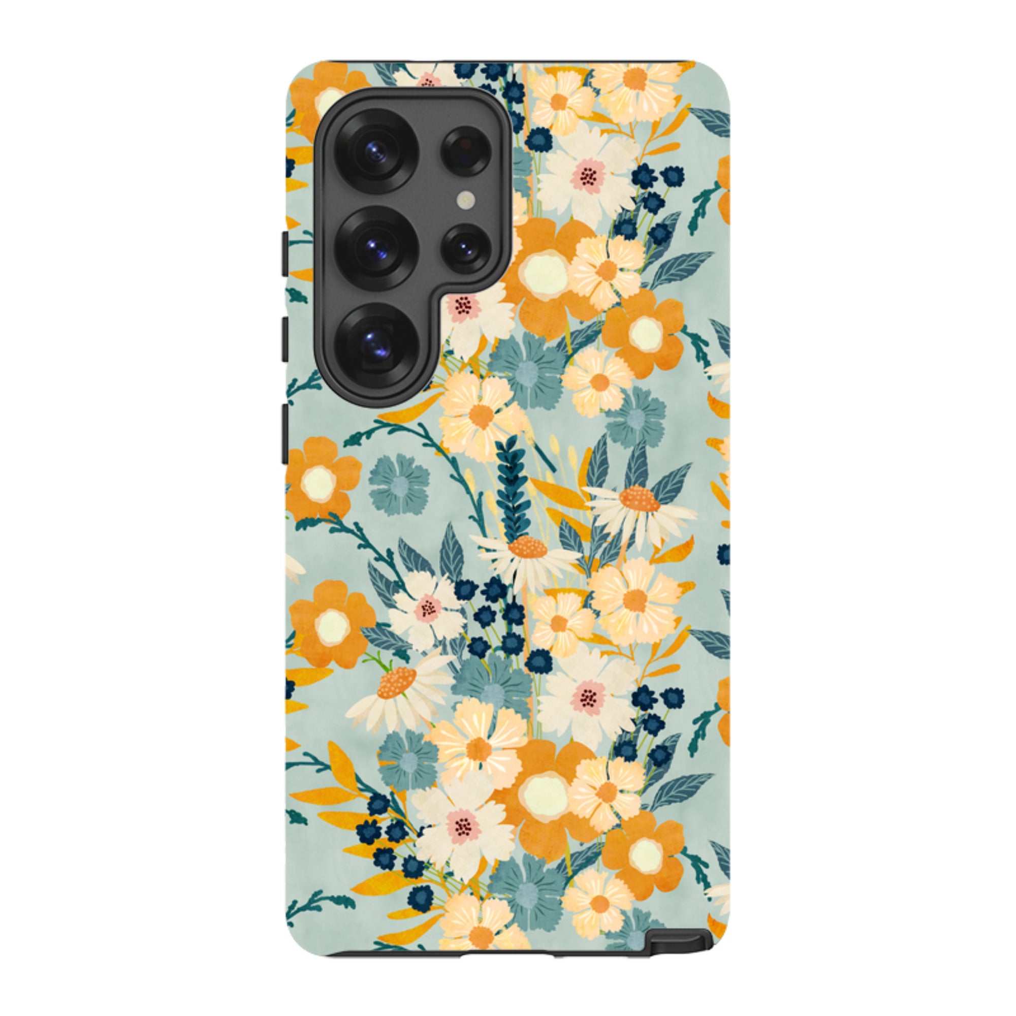 Samsung Tough Case - Yellow And Blue Floral By Katherine Quinn