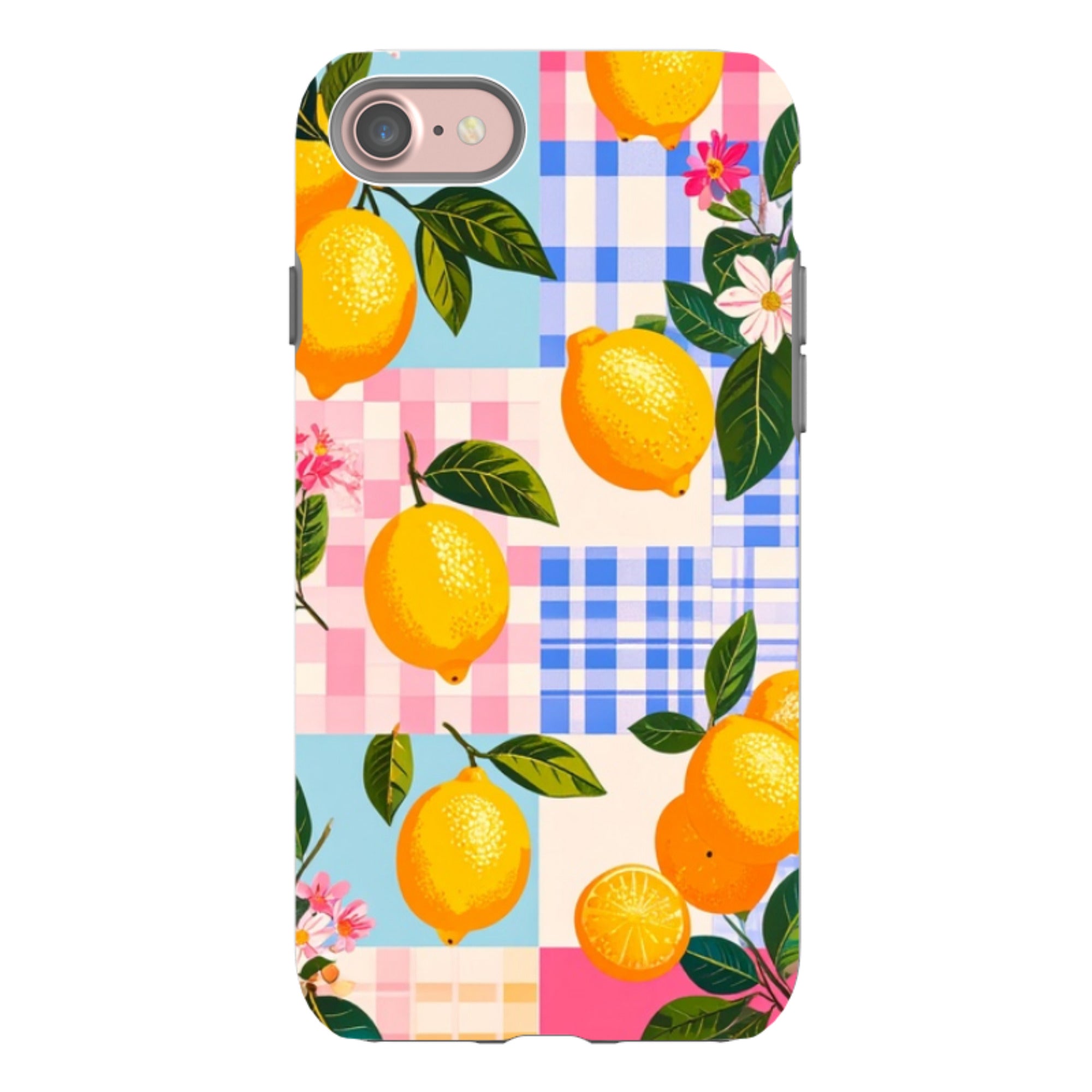 iPhone Tough Case - Lemons and Checks