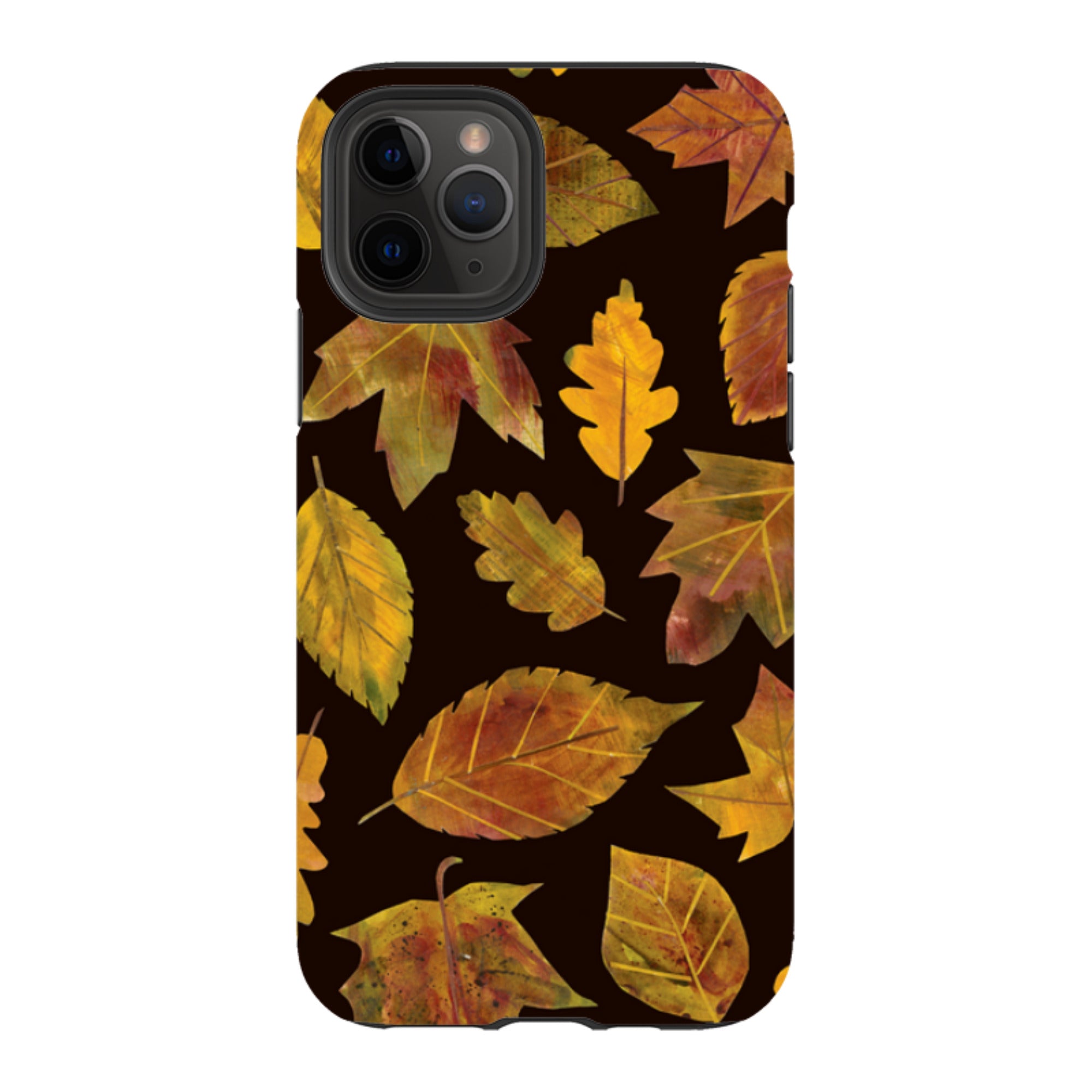 iPhone Tough Case - Autumn Textured Leaves By Tracey English