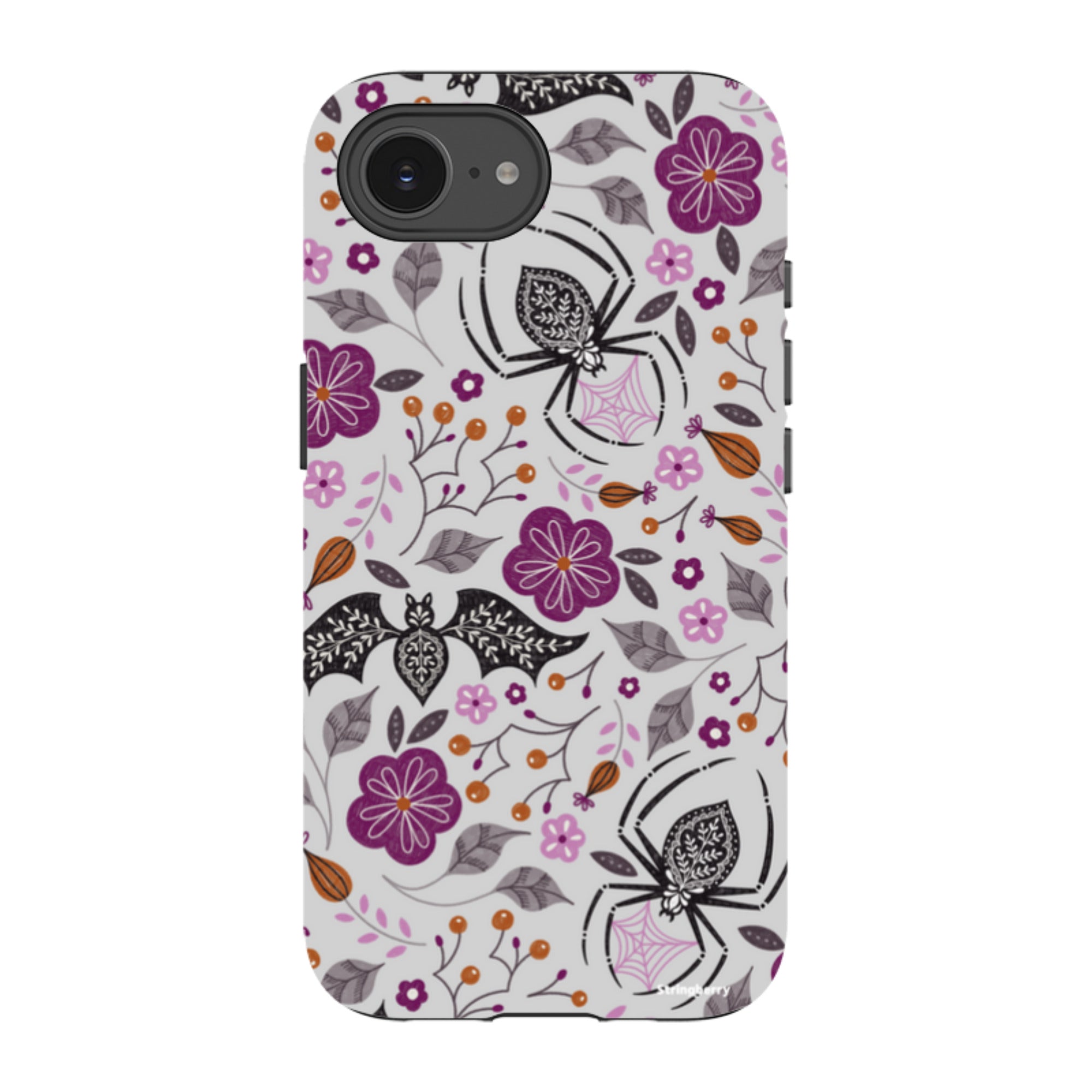 iPhone Tough Case - SpiderBat Grey By Jenny Zemanek