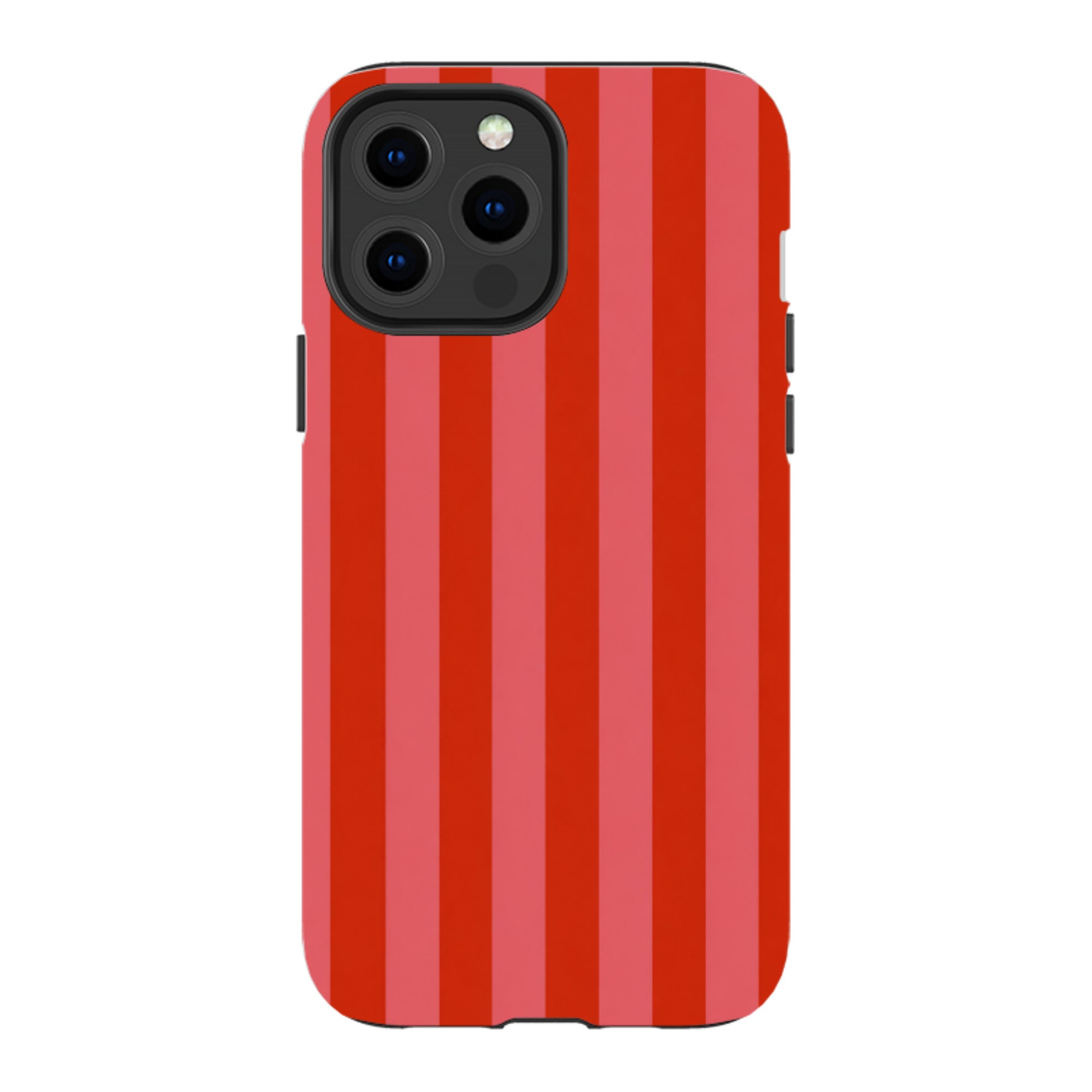 iPhone Tough Case - Cherry Red & Pink Stripe