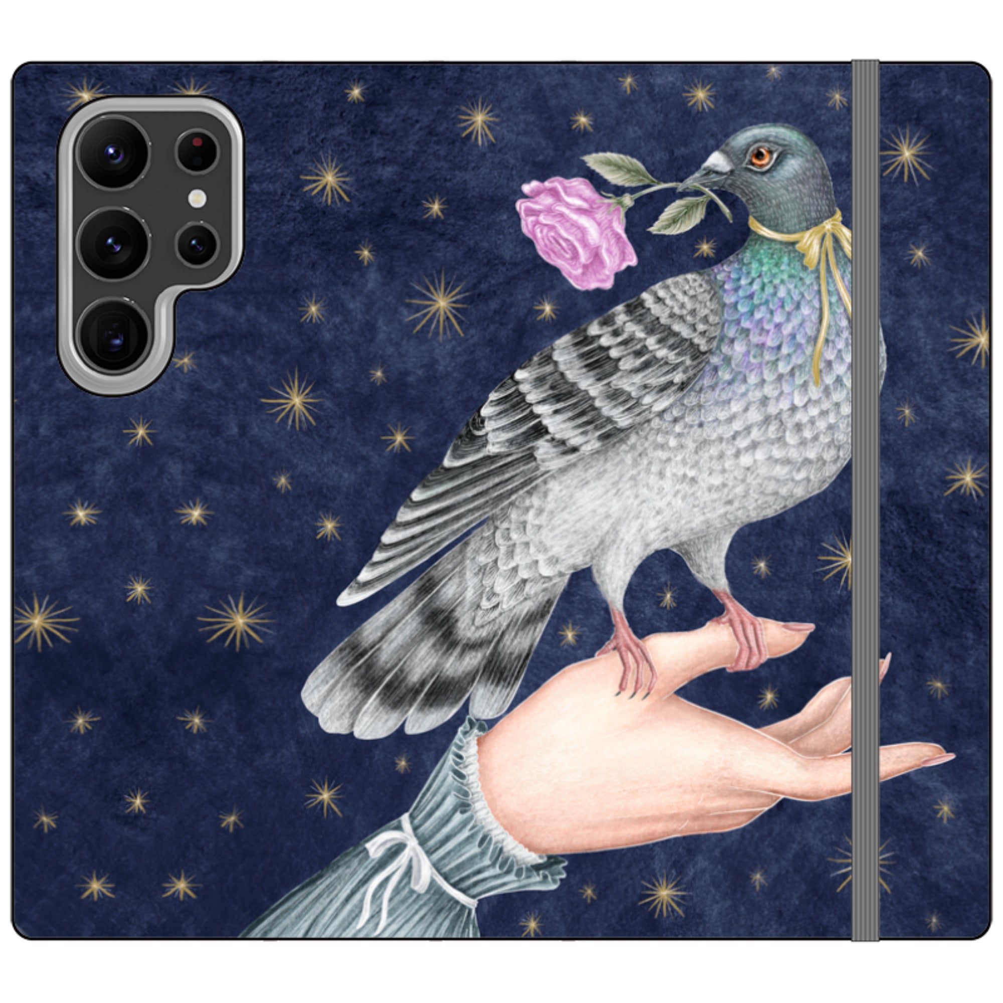 Pigeon With Rose Wallet Case By Catherine Rowe
