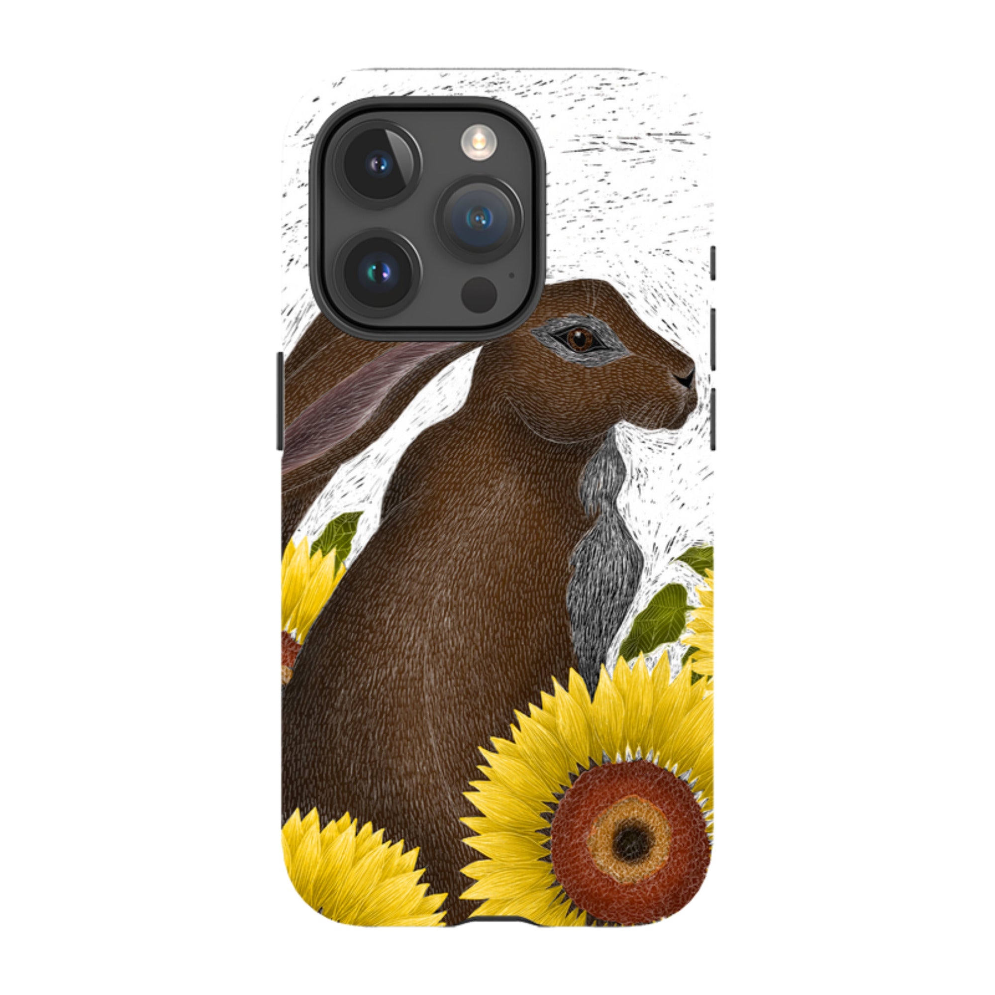 iPhone Tough Case - Hare With Sunflowers By Catherine Rowe