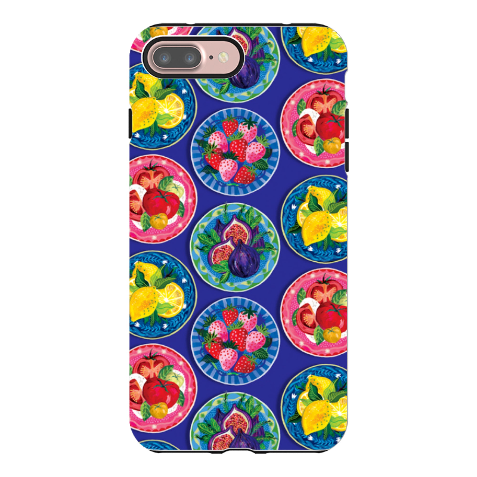 iPhone Tough Case - Summer Plates Blue By Emma Frances Grant