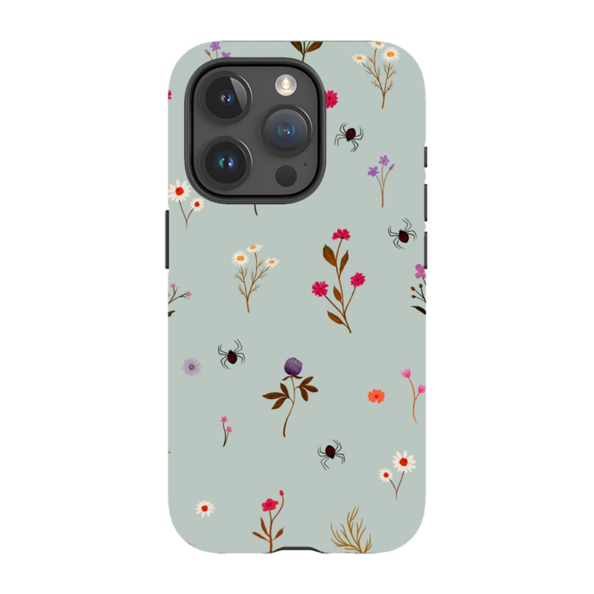 iPhone Tough Case - Florals and Spiders - Dusty Gourd By Katherine Quinn