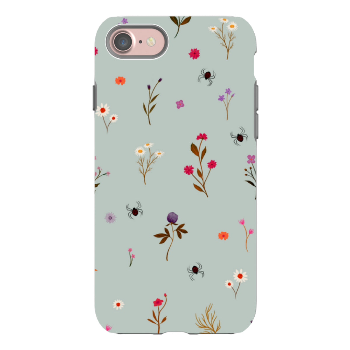 iPhone Tough Case - Florals and Spiders - Dusty Gourd By Katherine Quinn