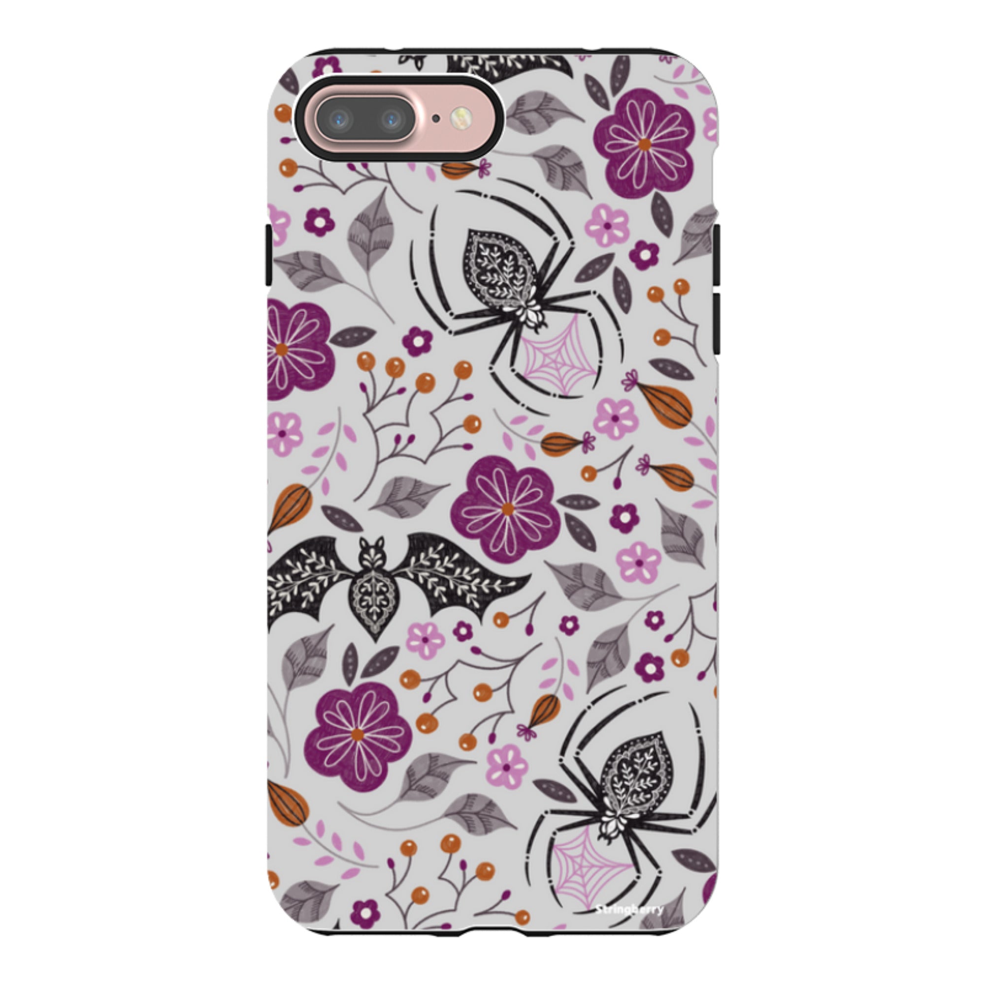 iPhone Tough Case - SpiderBat Grey By Jenny Zemanek
