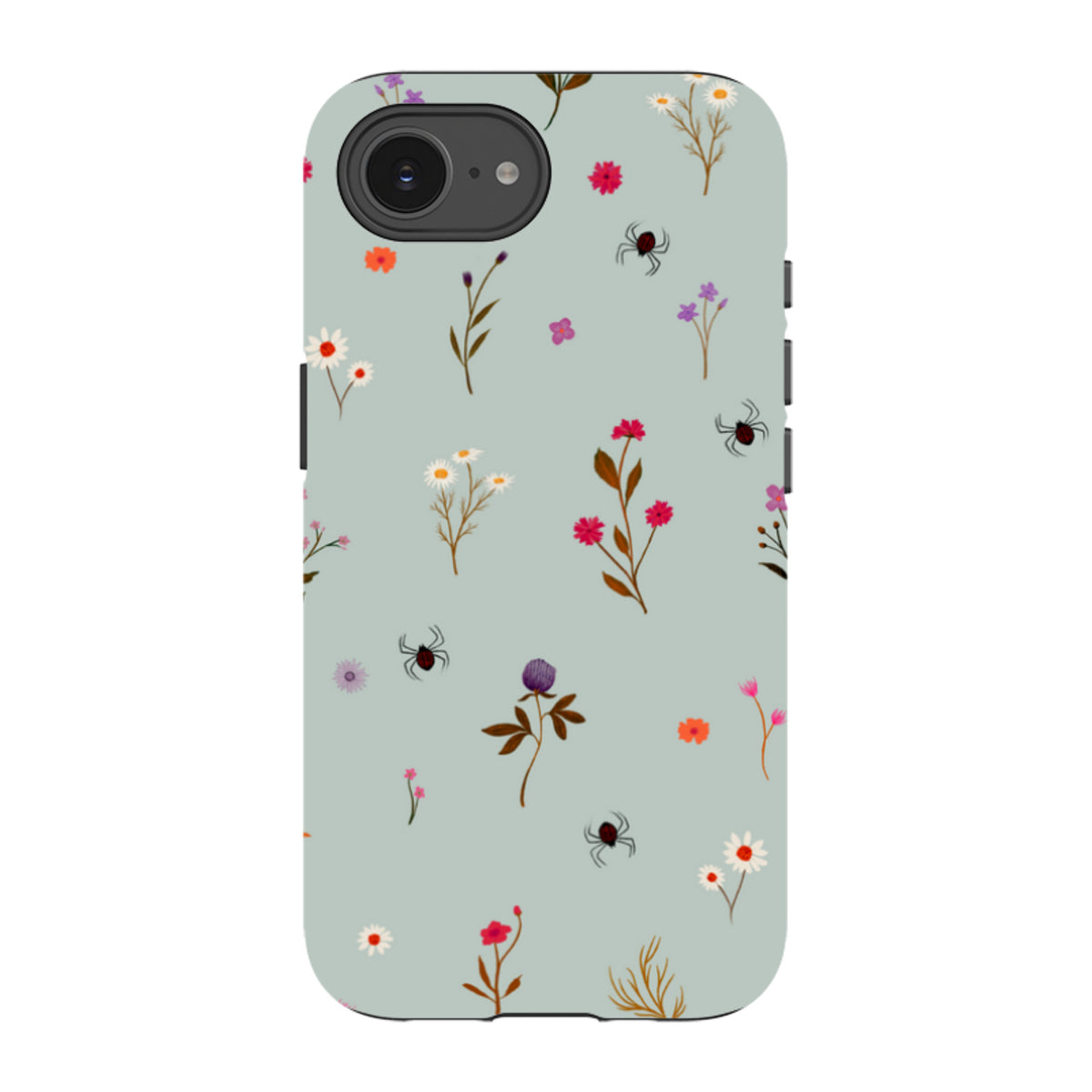 iPhone Tough Case - Florals and Spiders - Dusty Gourd By Katherine Quinn