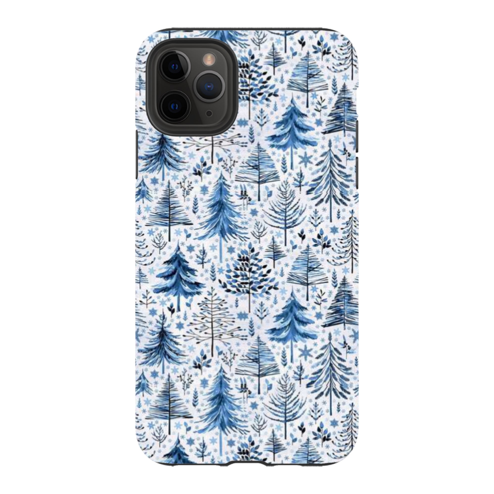 iPhone Tough Case - Blue Xmas Trees By Elisabeth Haager