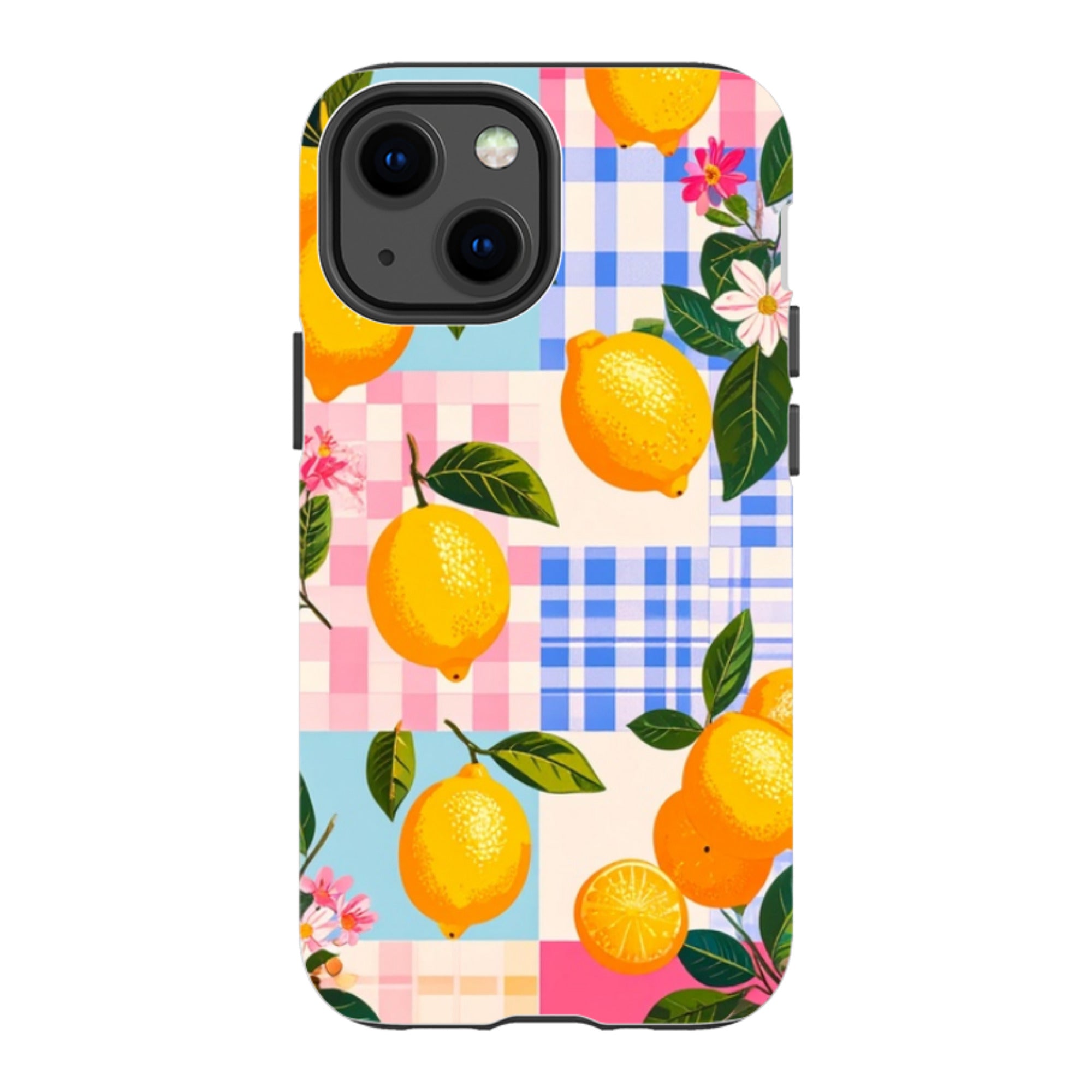 iPhone Tough Case - Lemons and Checks