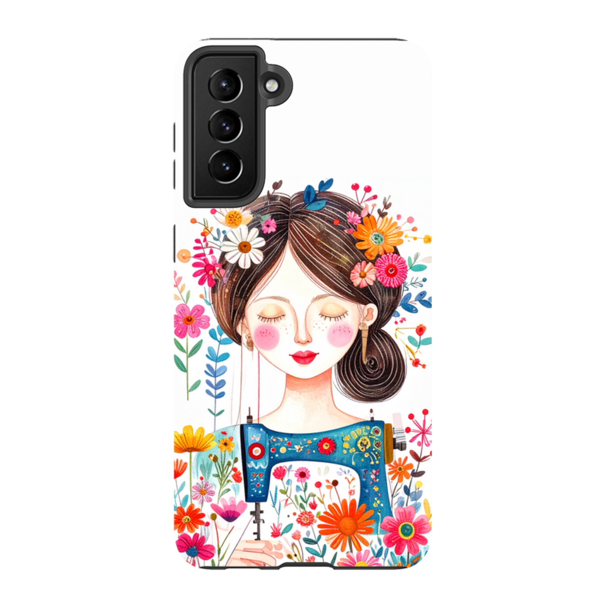 Samsung Tough  Case - Floral Sewing Lady