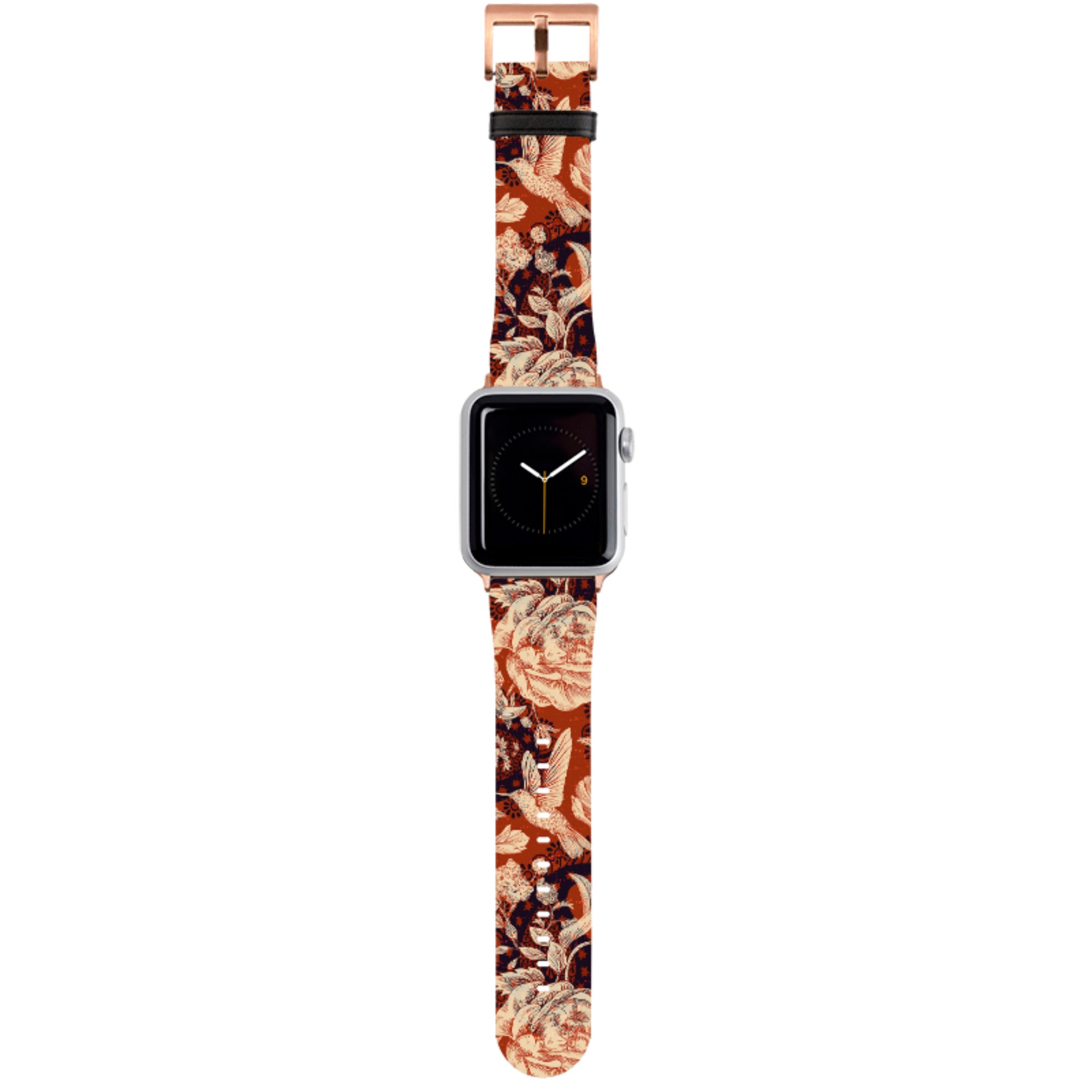 Brown Peonies Apple Watch Strap