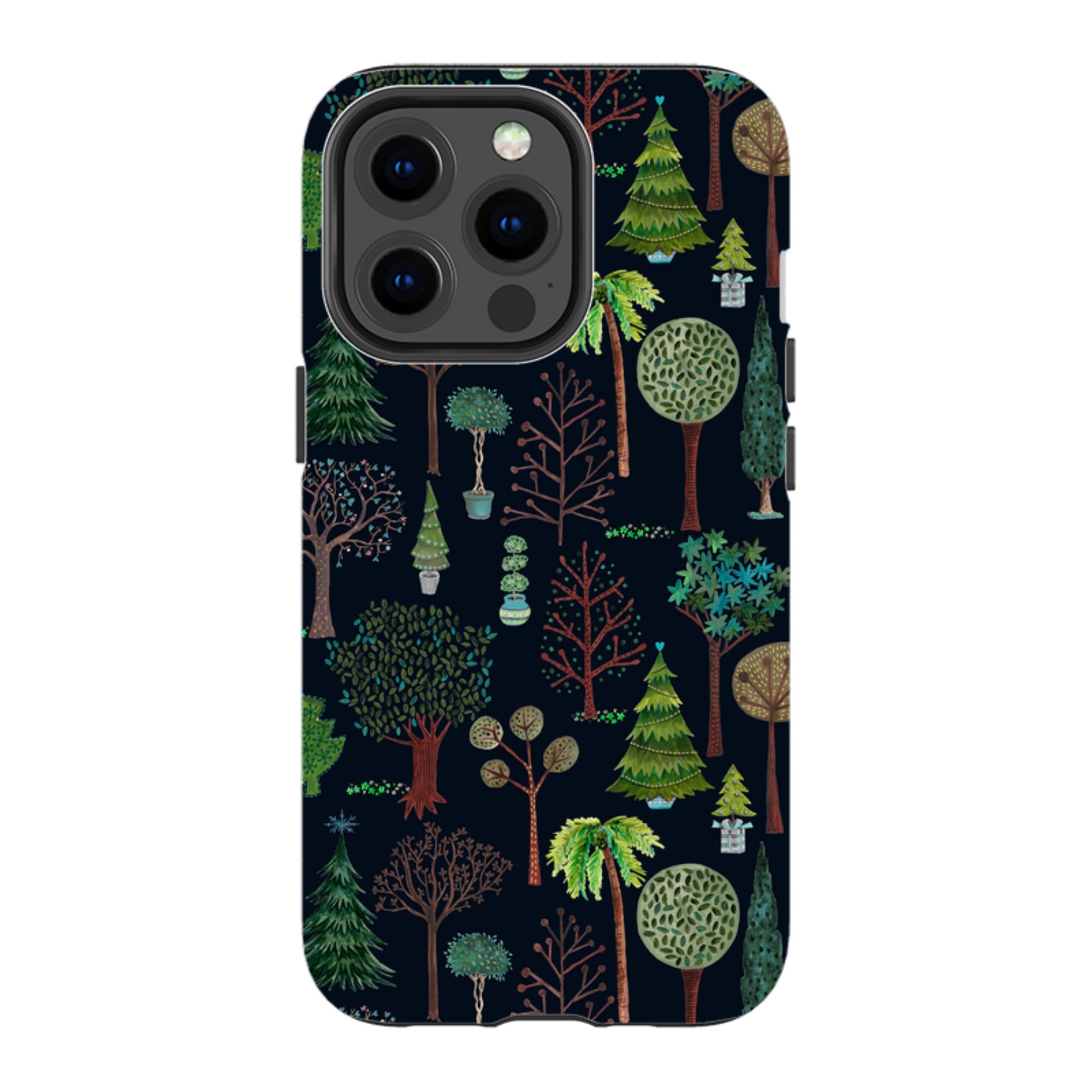 iPhone Tough Case - Xmas Trees Dark By Caroline Bonne Muller