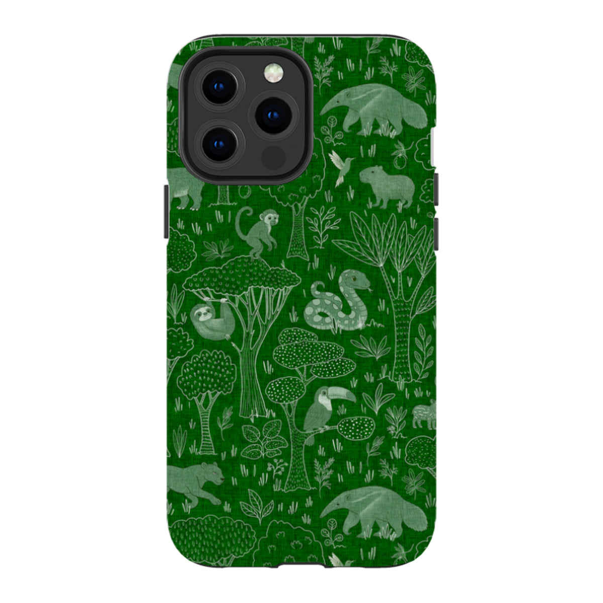 iPhone Tough Case - Tropical Jungle Animals green By Katherine Quinn